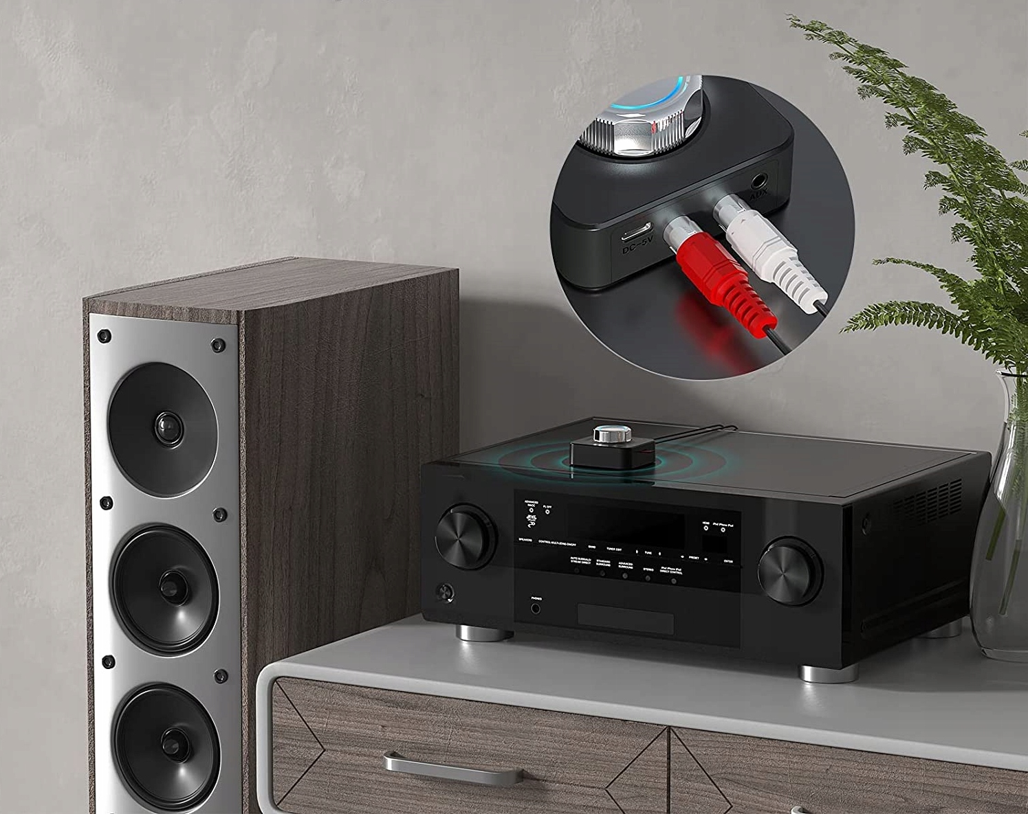 ADAPTER ODBIORNIK BLUETOOTH 5.0 AUX RCA CINCH JACK Źródło sygnału bluetooth