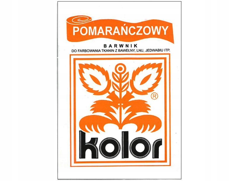 BARWNIK DO TKANIN KOLOR DO UBRAŃ POMARAŃCZ 10G