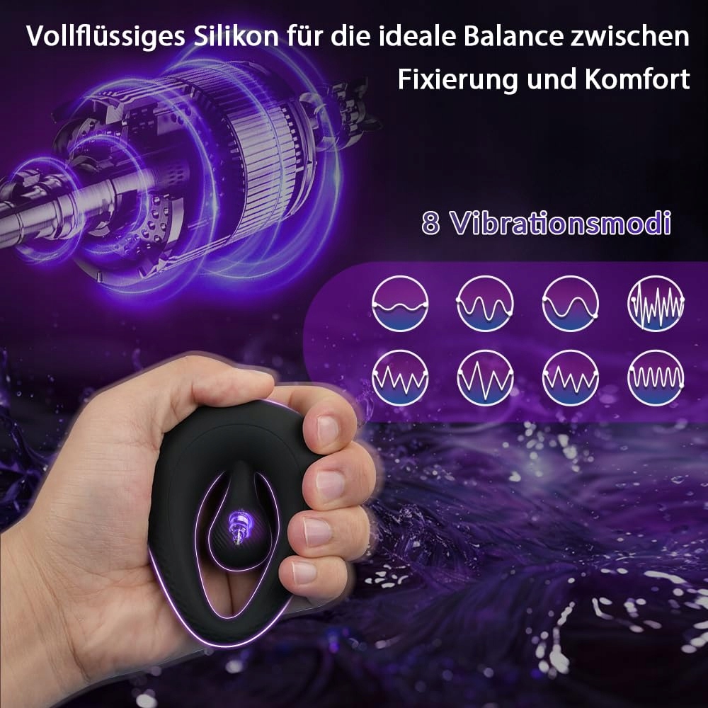 YAWNSHE Wibrator Pierścieniowy 360 Stopni Stymulator Klitorisu Dla Par — miniatura 5