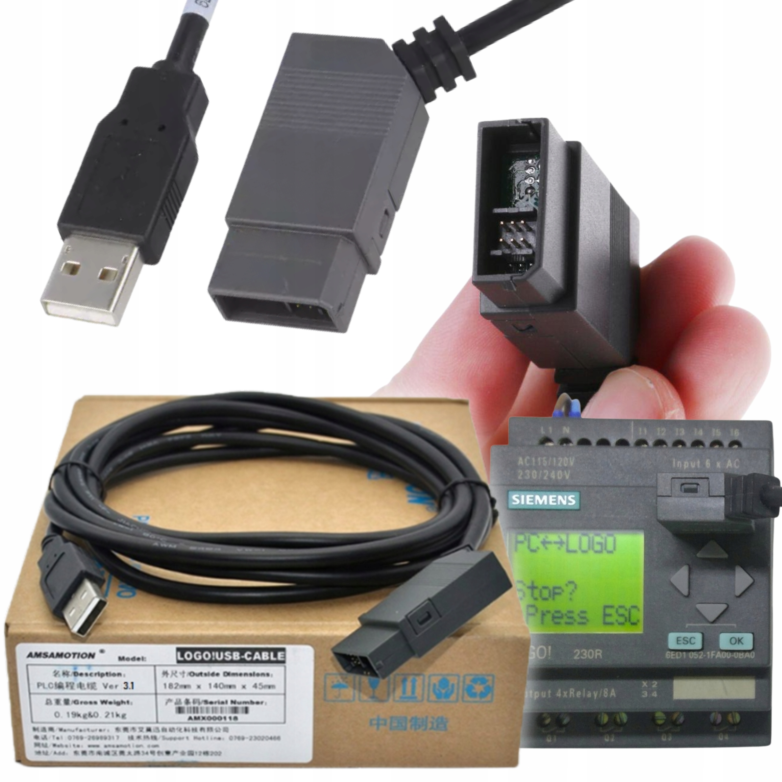 Programator Kabel Usb do programowania Siemens Logo! Plc 6ED1057-1AA01-0BA0