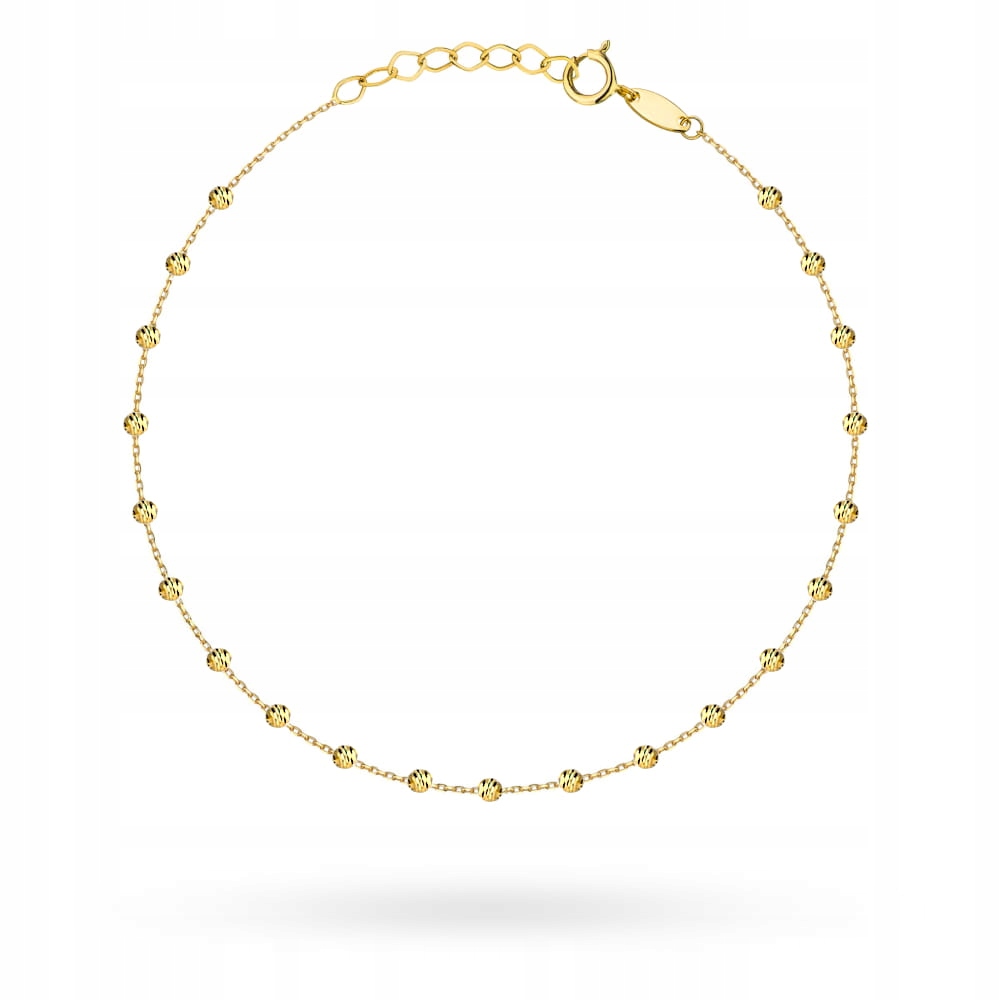Zlatý náramek 585 s diamantovými kuličkami, jedinečný dárek pro maminku
