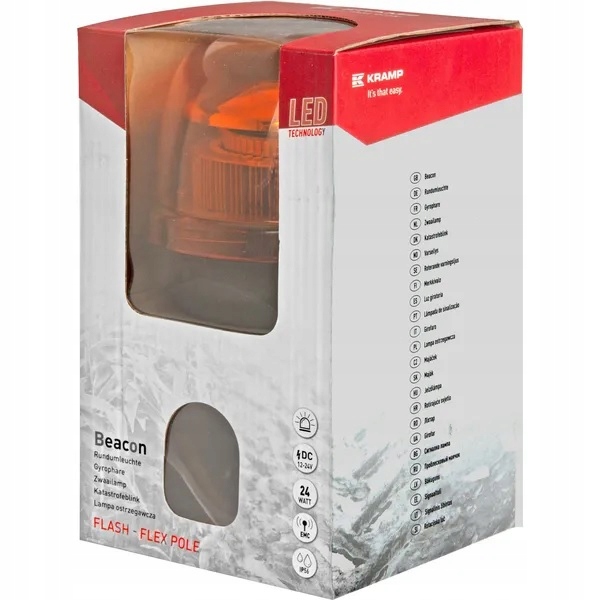 LAMPA BŁYSKOWA OSTRZEGAWCZA LED KRAMP 24W EMC Źródło światła LED