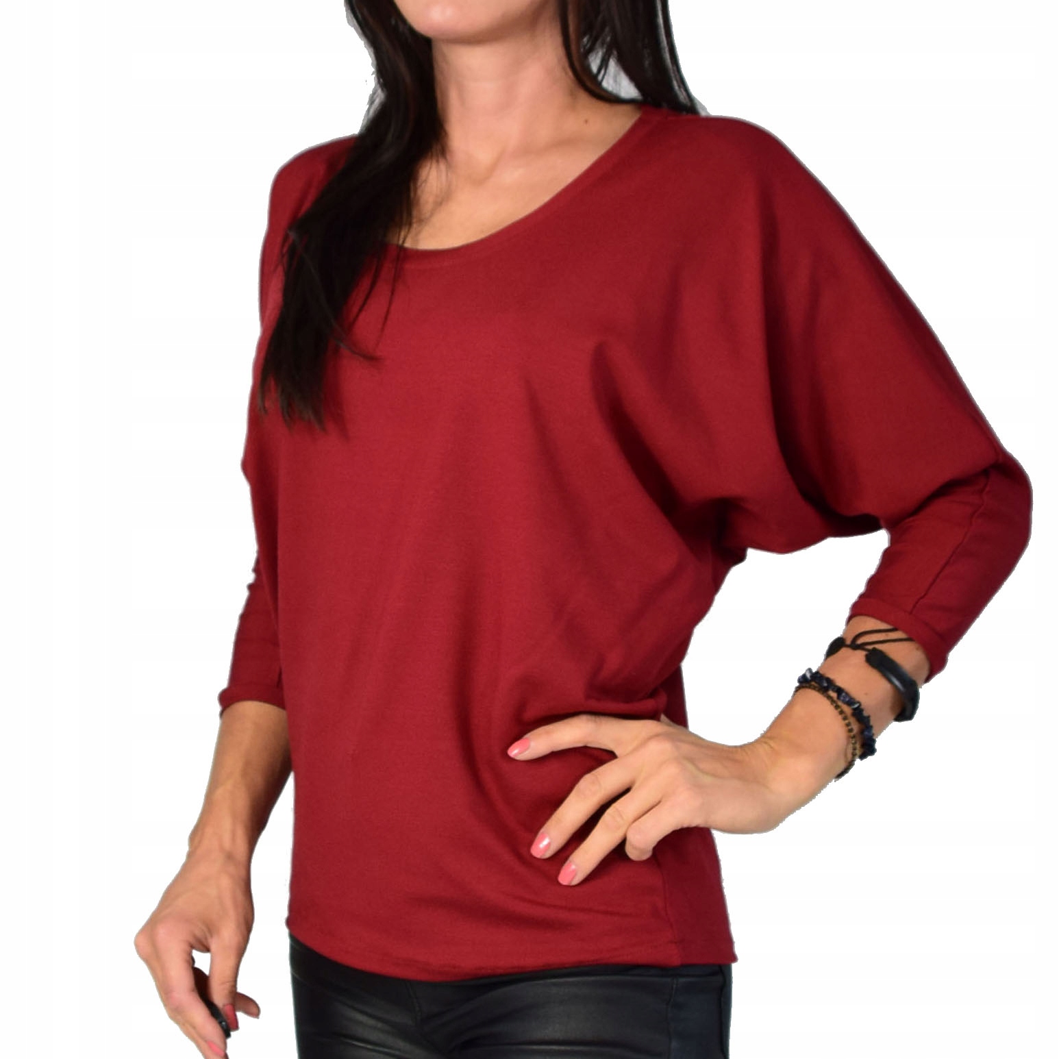 

3/4XL Elza bluzka nietoperz wiskoza ceglasta 1076