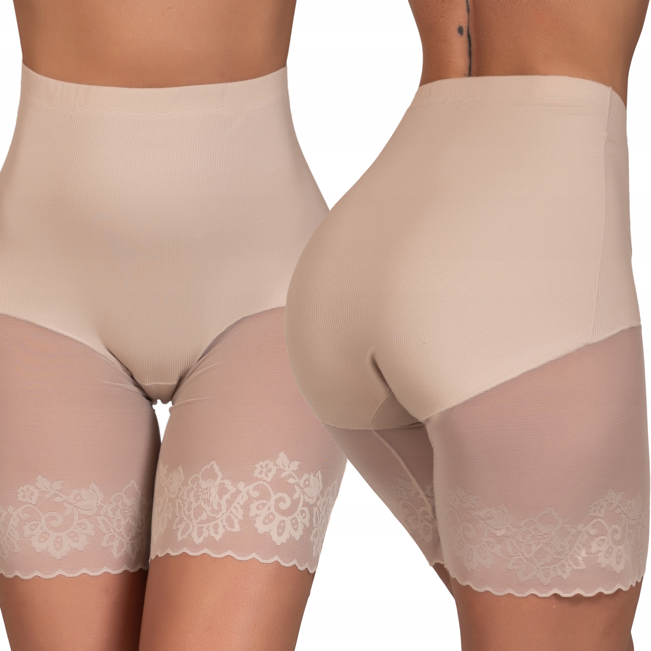 MODELUJĄCE Szorty Z WISKOZY spodenki WYSZCZUPLAJĄCE przeciw OTARCIOM majtki