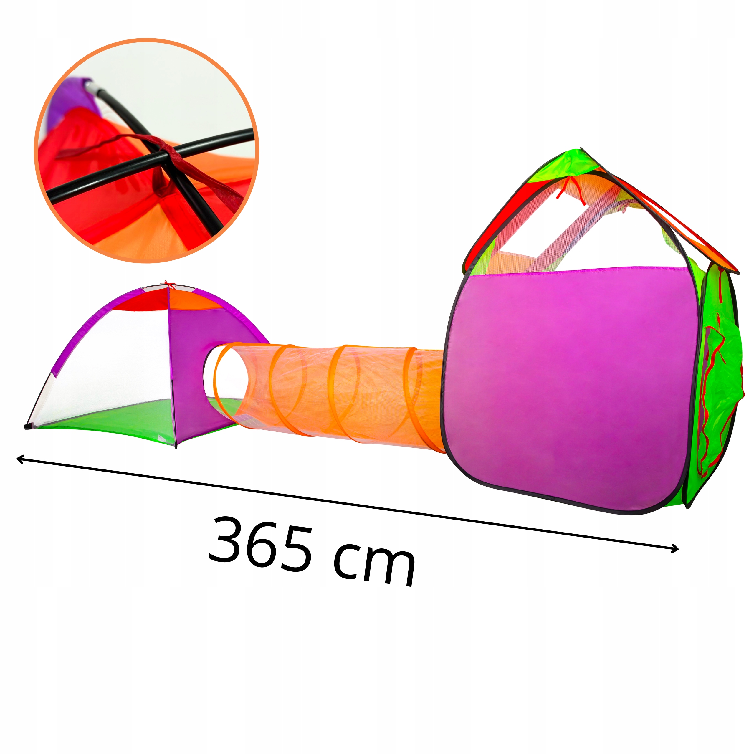 NAMIOT DLA DZIECI 365cm DOMEK SKŁADANY TUNEL DO DOMU OGRODU TOR PRZESZKÓD Rodzaj domek
