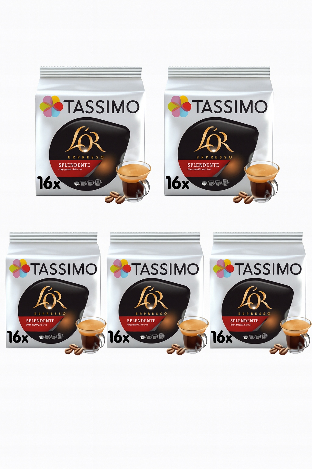 Levně Tassimo L'Or Espresso Splendente kapsle 16 ks x5