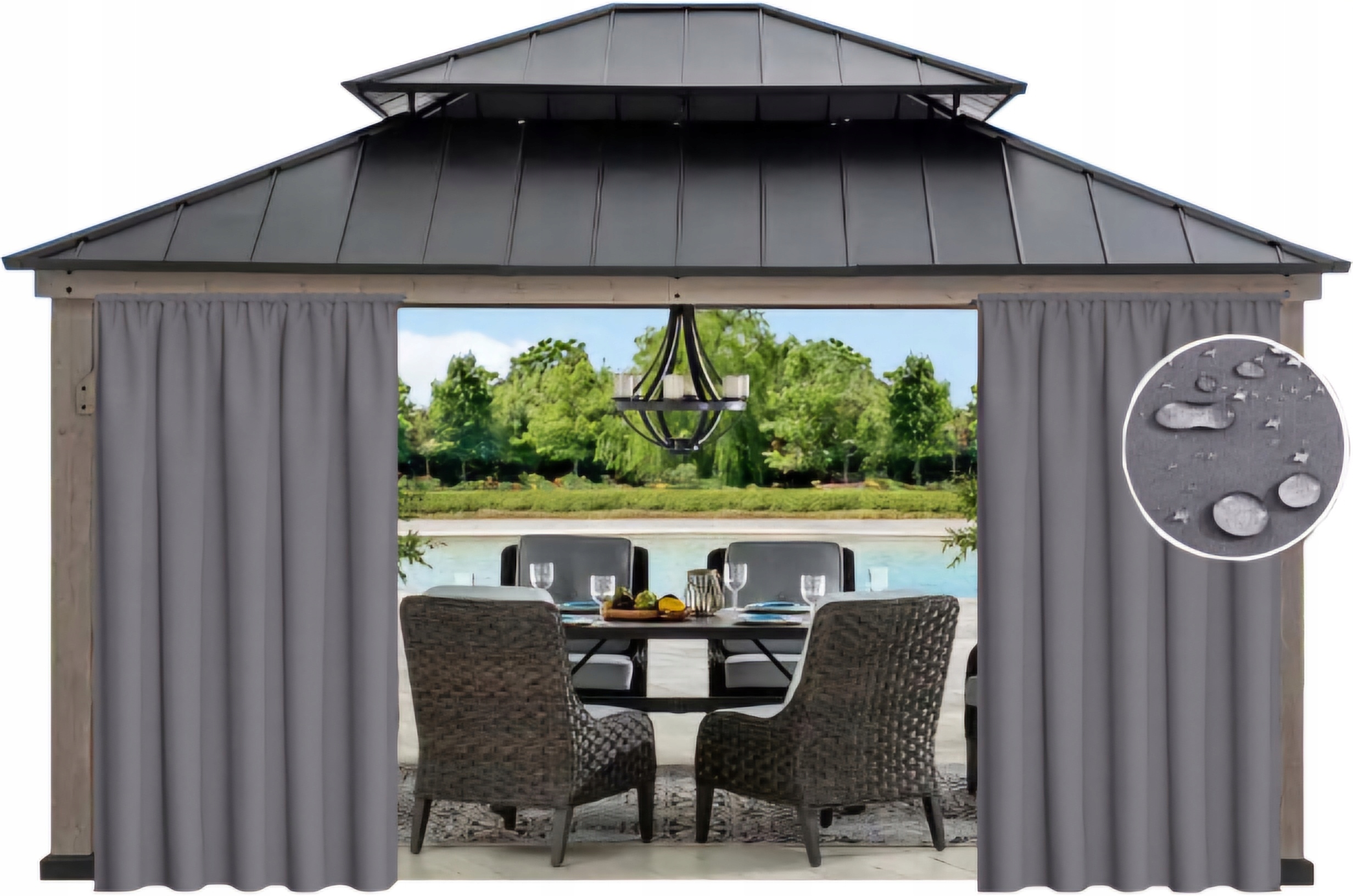 Vodotěsné Záclony Zahradní venkovní záclona na terasu pergola 155x200