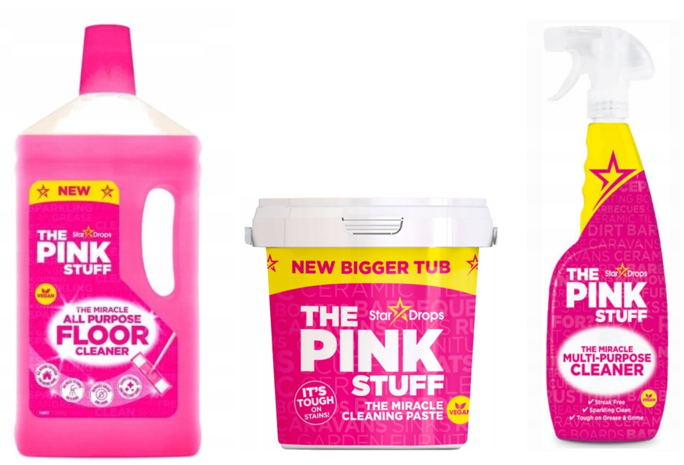 ZESTAW THE PINK STUFF SPRAY PIANKA UNIWERSALNA + PASTA + PŁYN DO PODŁÓG