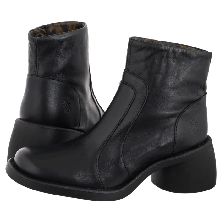 Dámské Kožené Boty Kotníkové Boty Fly London Hewi Dublin P145304005 Černé