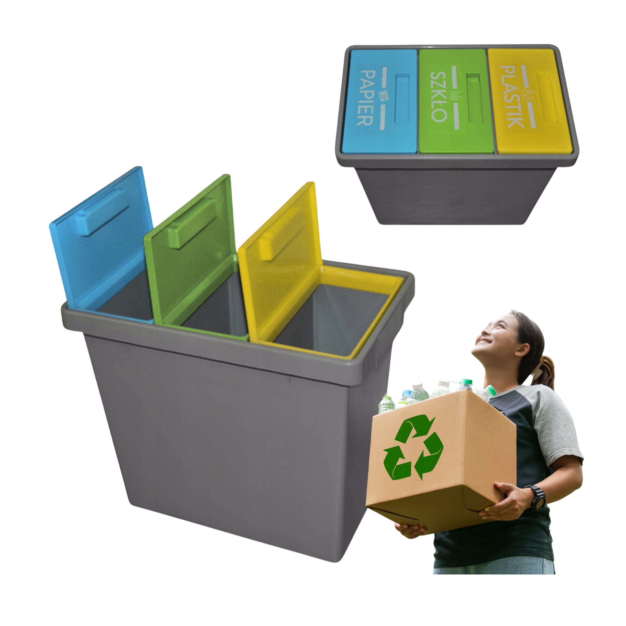 Kosz na śmieci 40L pojemnik do segregacji odpadów śmietnik domowy Tercet