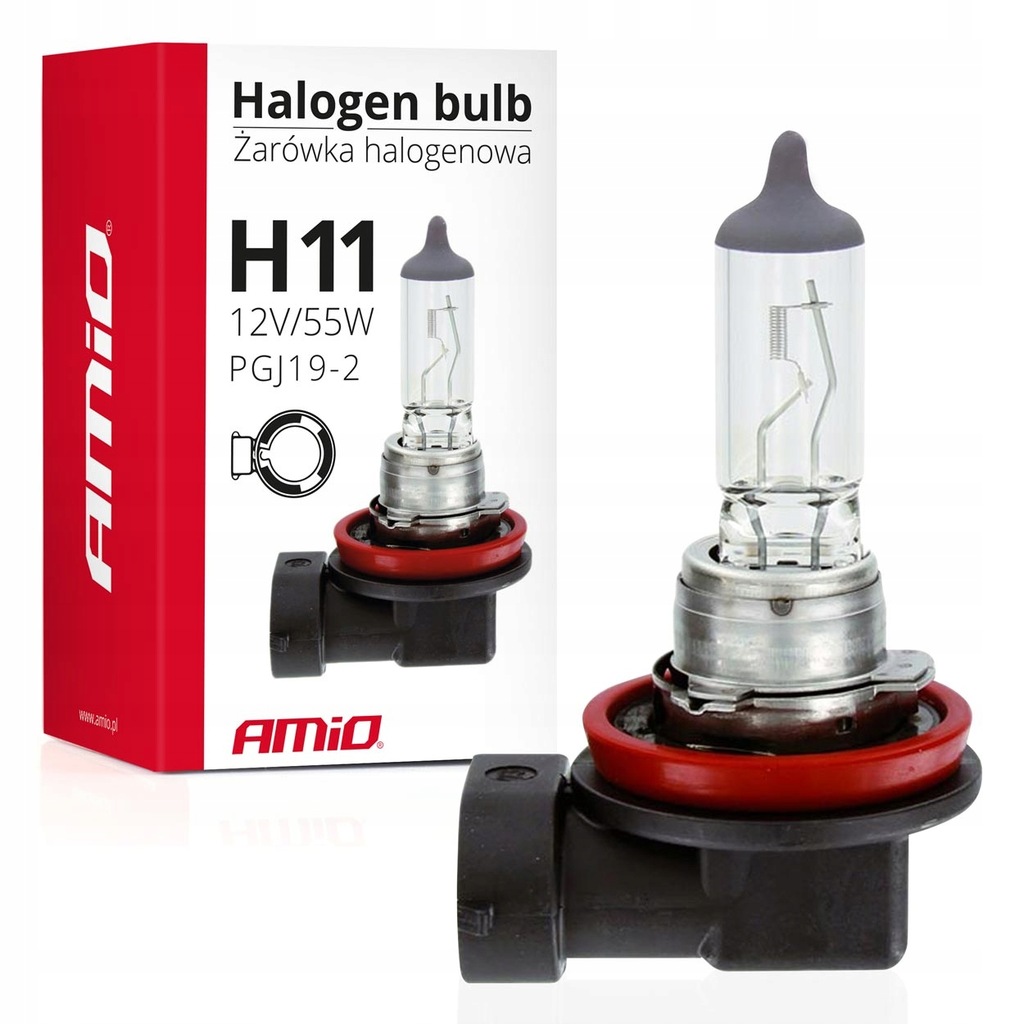 Żarówka Amio Halogenowa Standardowa H11 12V 55W Z Filtrem Uv 3200K