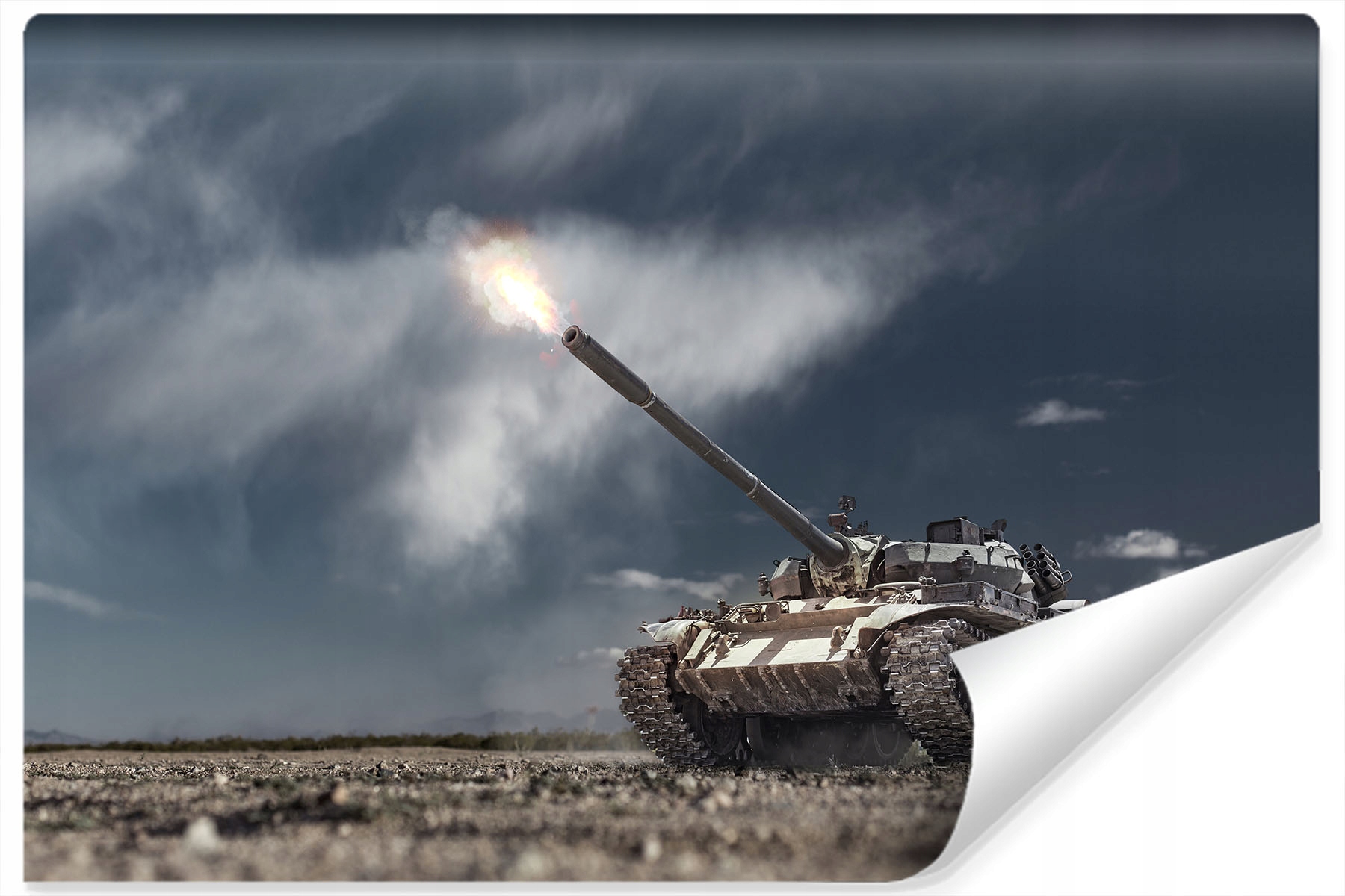 Fototapeta v 3D Bojový Tank Střelba Oheň 270x180