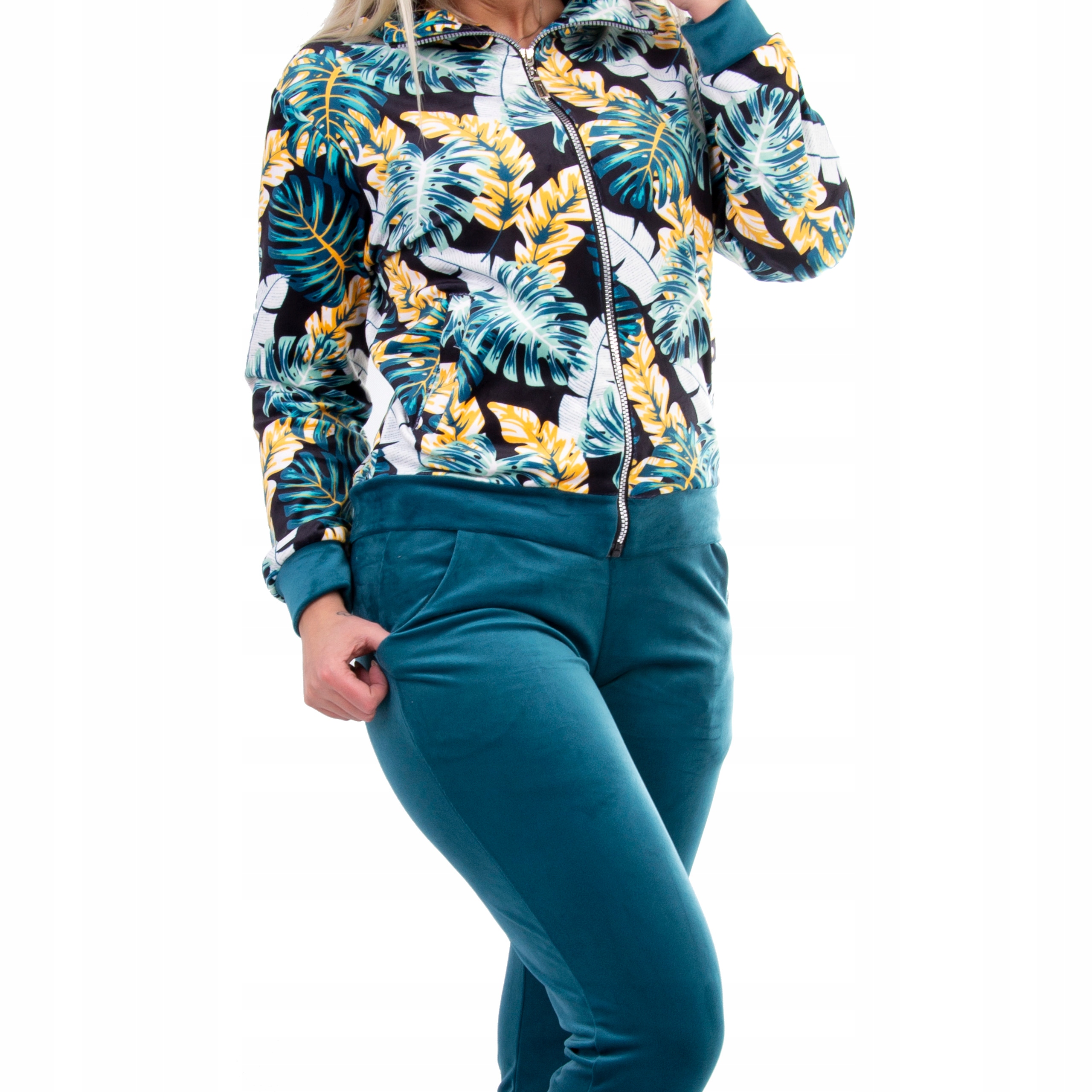 

Z335 Dres Welurowy Z Nadrukiem Zielony r 48 (4XL)