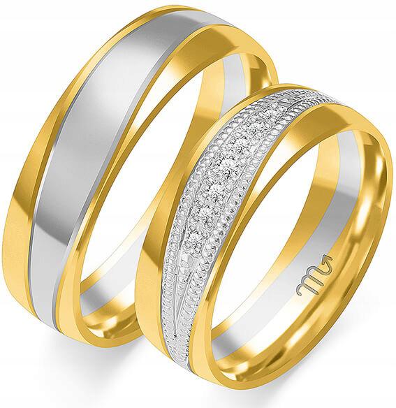 Zlatý snubní prsten svatba 14K 585 vel. 23 24 25, klasický módní vzor