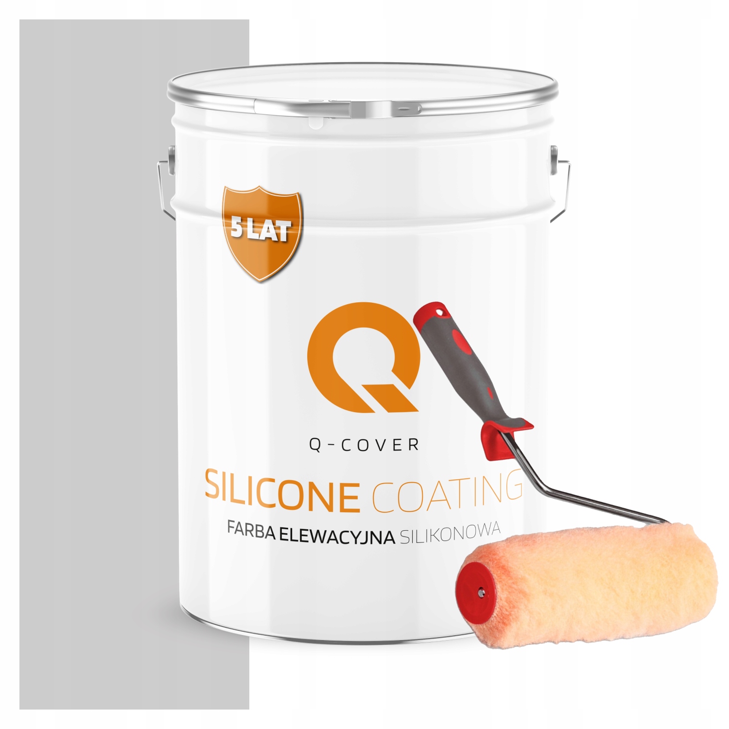 Fasádna silikónová vonkajšia farba na omietku 10L Farba Sivá Jasná Valček