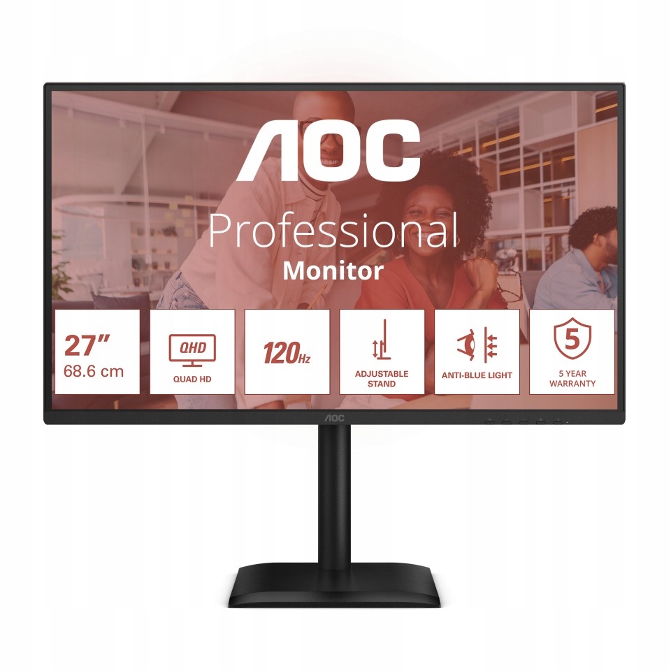 Aoc Monitor 27 cali Q27E4CV Ips 120Hz Hdmi Dp Usb-c RJ45