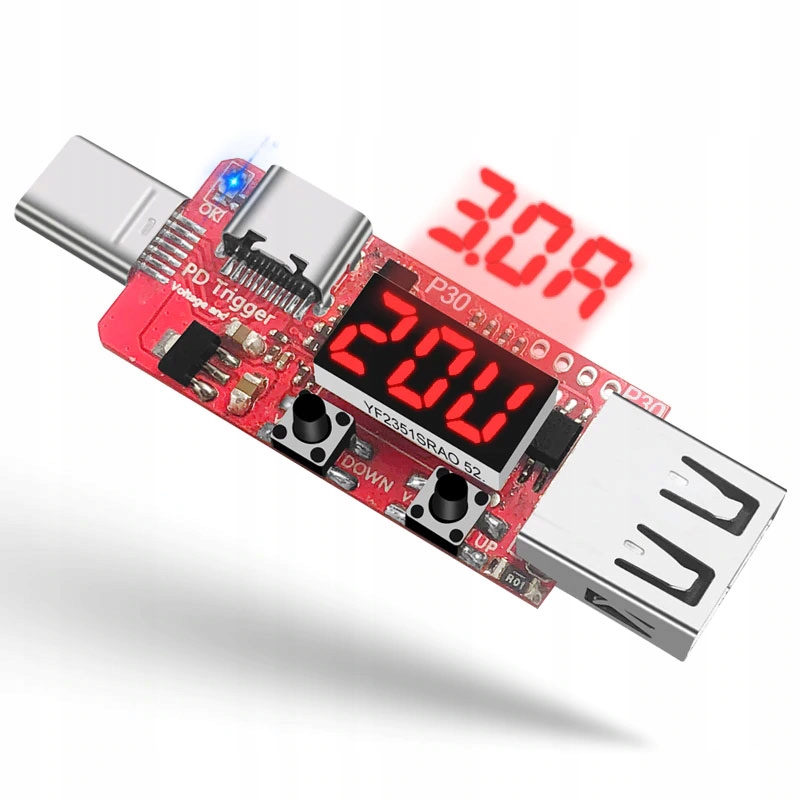 

Wyzwalacz dla ładowarek Usb QC2.0/3.0 woltomierz A