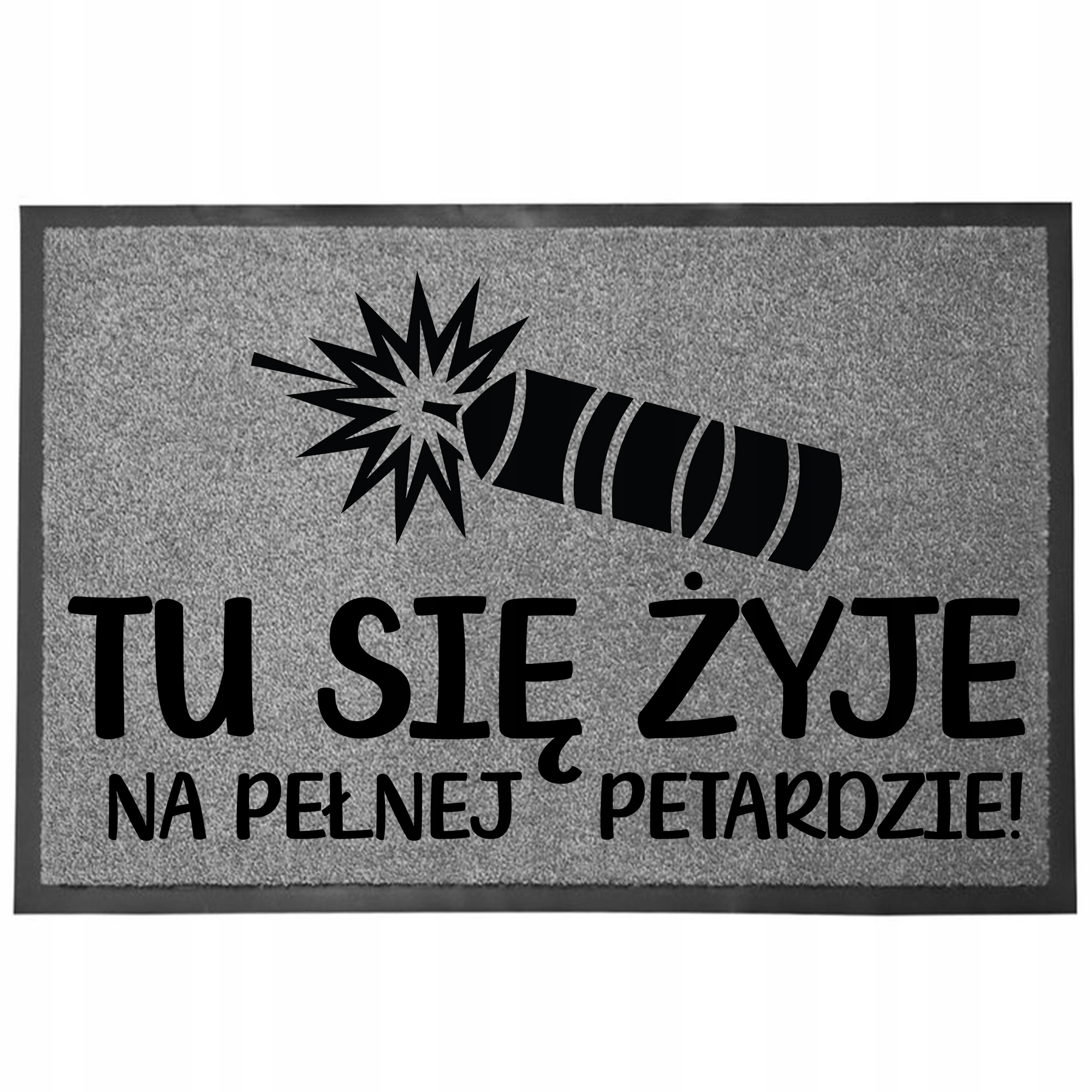 Vstupní Podlahová Rohožka Šedá, Zábavný Potisk S Humorem, Tady Se Žije