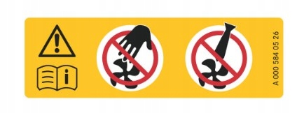 NAKLEJKA MERCEDES WENTYLATOR ŻÓŁTA A0005840526