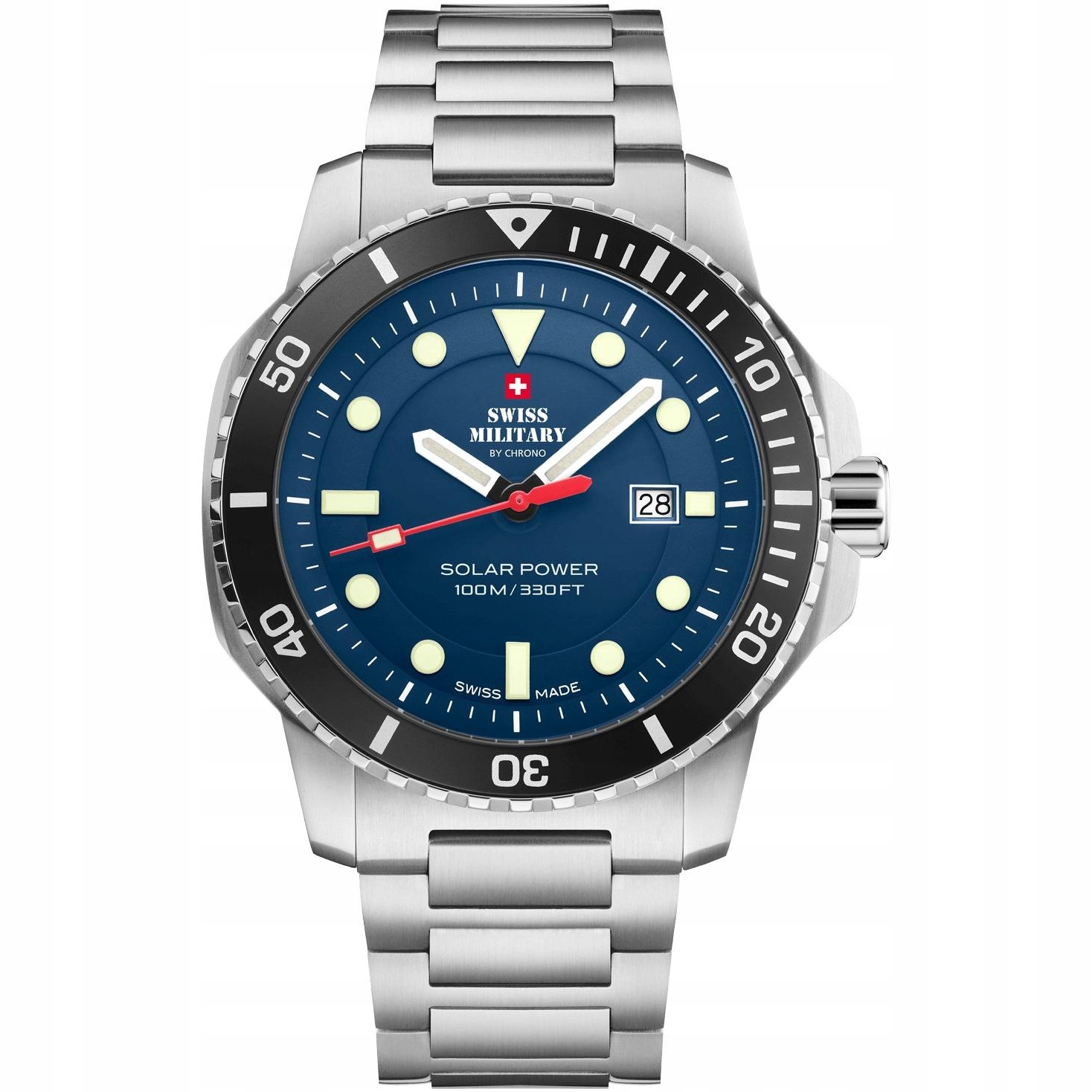 Pánské Hodinky Swiss Military by Chrono SMS34102.02 stříbrný náramek