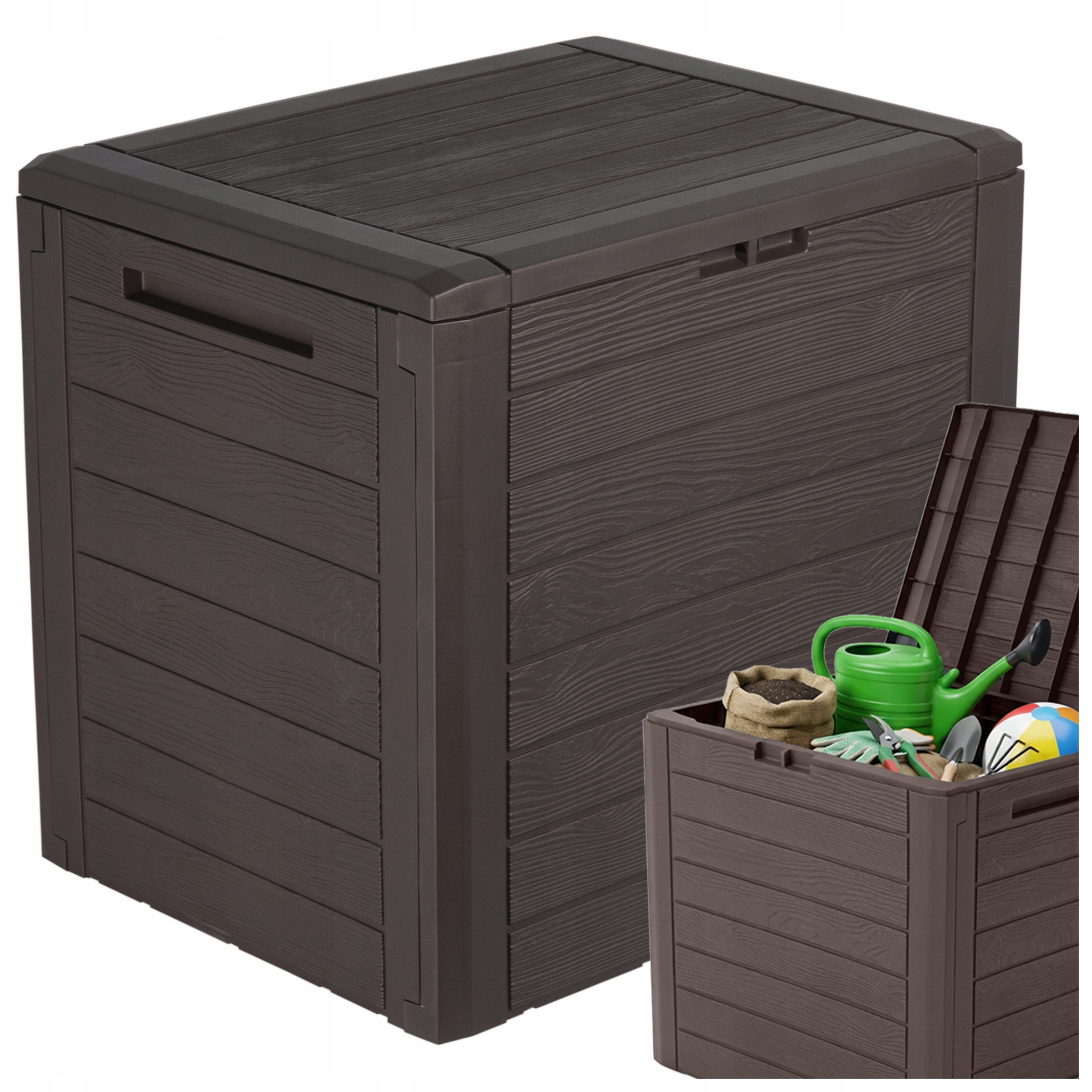 Zahradní Box Na Balkon, Terasa, Úložný Box, Hnědý, Balkonový, Dřevo 190 L