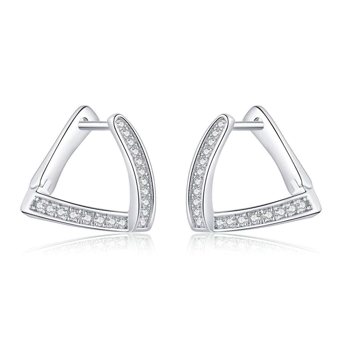 Stříbrné Náušnice Ornamo Geometrický vzor s zirkony Stříbro o ryzosti 925