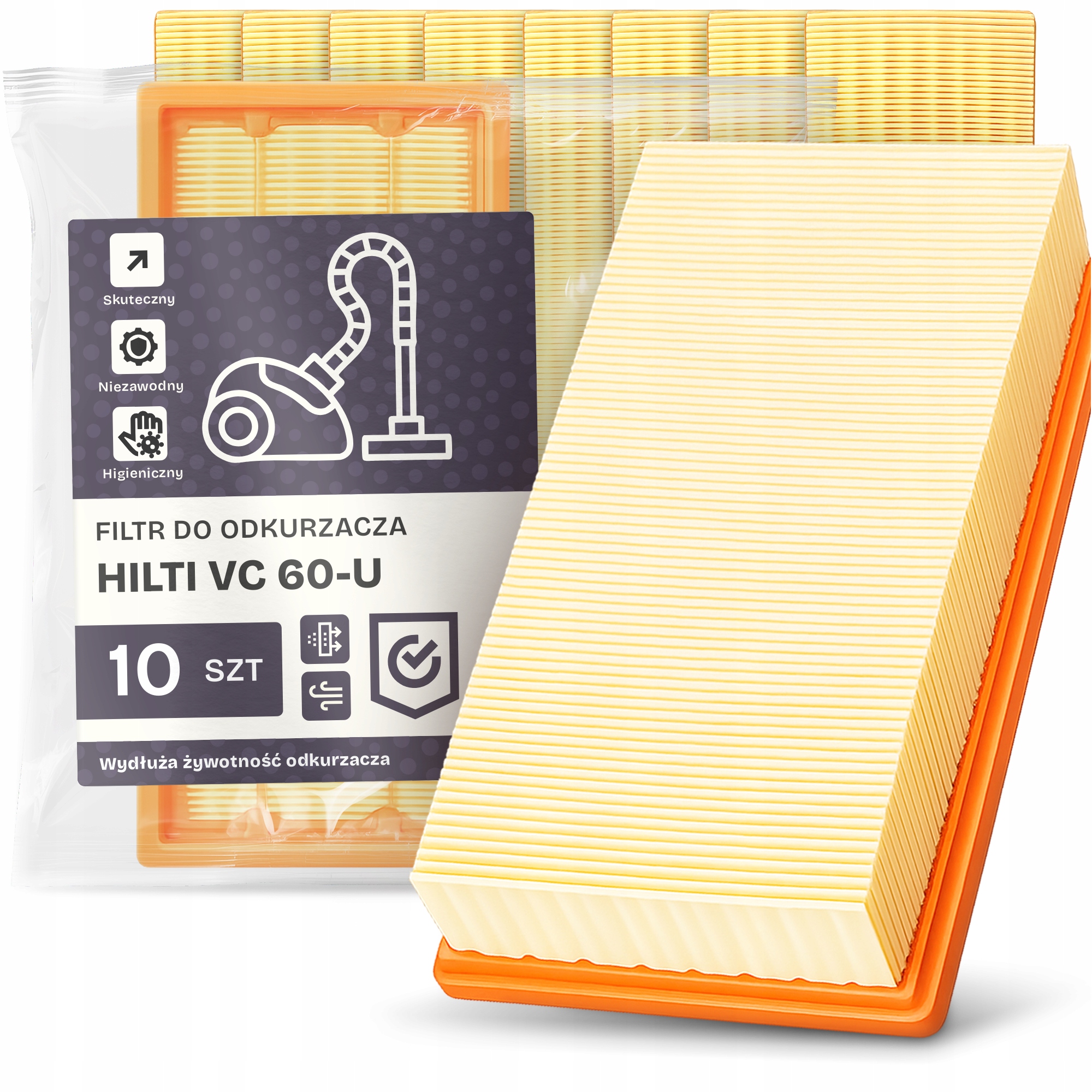 10 x Vzduchový Filtr Pro Vysavač Hilti VC 60-U Filtry Em-w