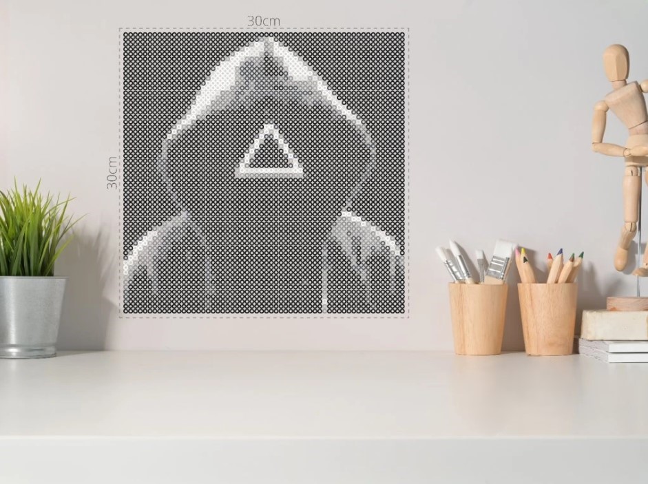 Korálky pro žehlení Squid Game Seriál Maska Portrét Postava Hra 30x30 cm