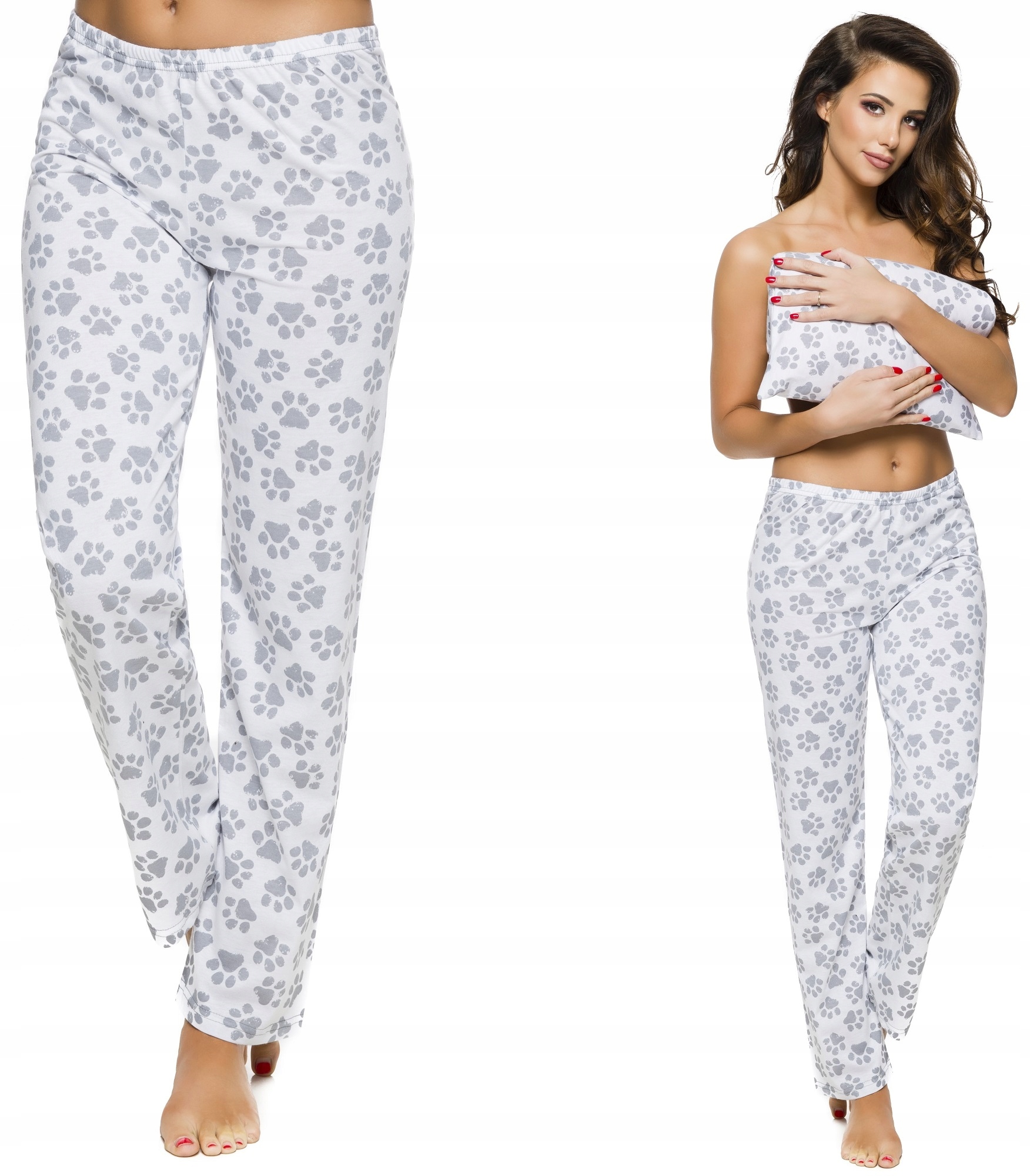 

Bawełna Długie Damskie Spodnie Do Spania Łapki L