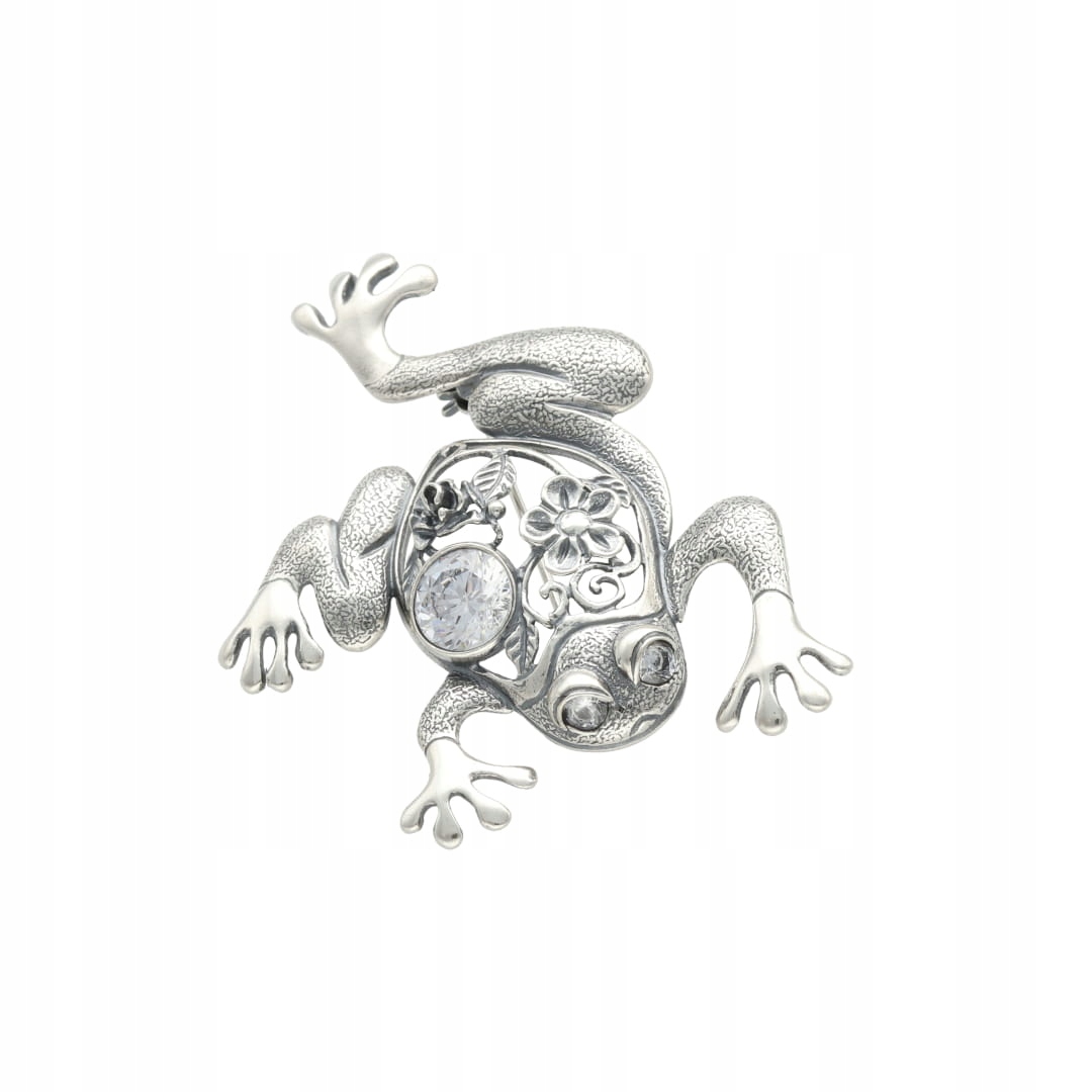 Brož s křišťálem Swarovski žába