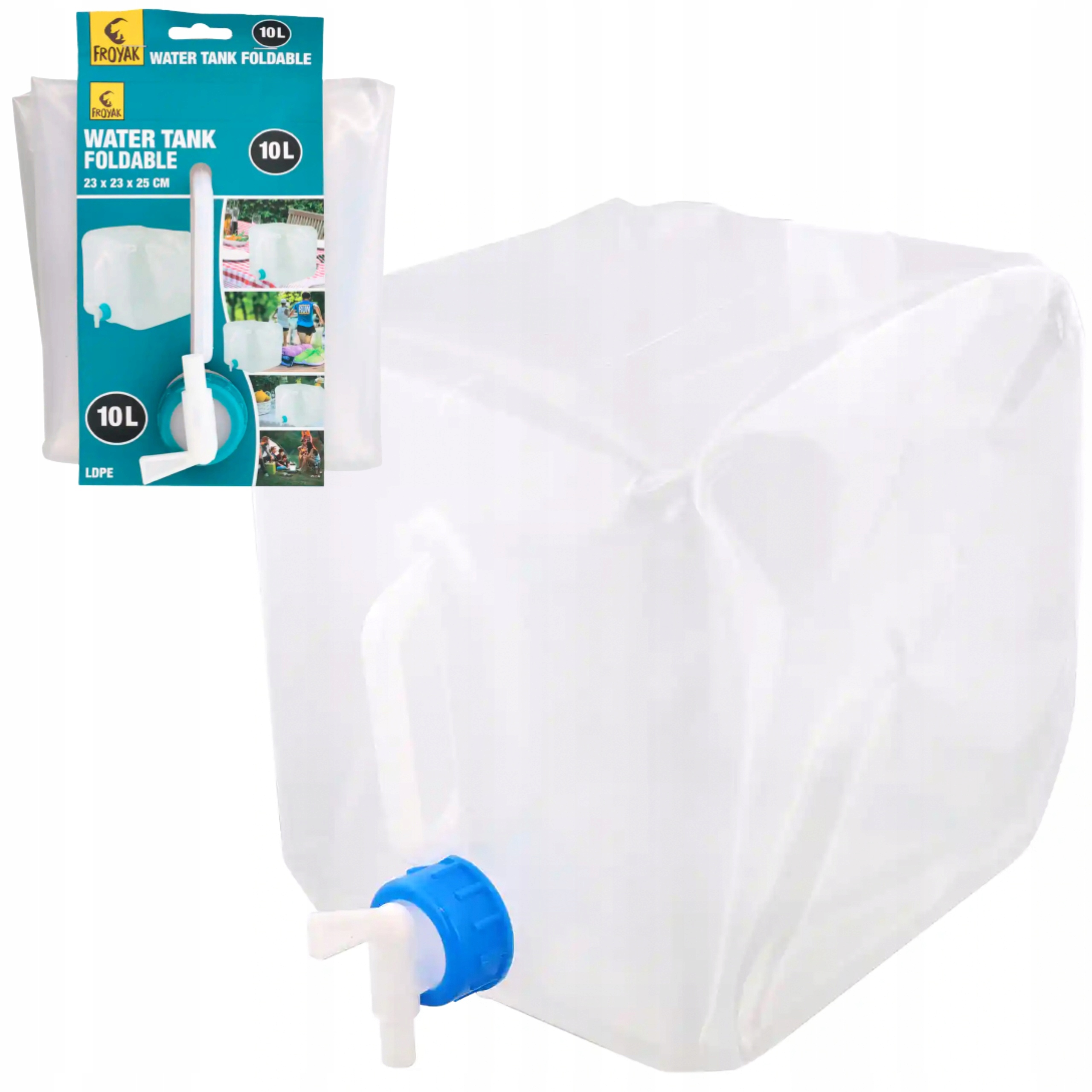 Baniak z kranikiem na wodę ZBIORNIK TURYSTYCZNY KEMPINGOWY SKŁADANY 10 L