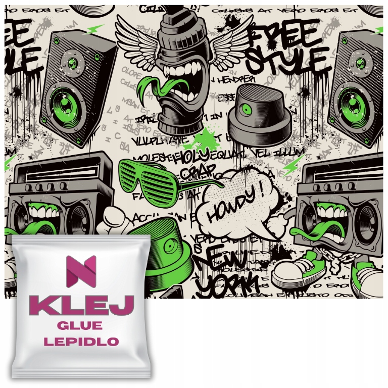 Mládežnická fototapeta do pokoje Graffiti Hudba barevná grafika 197x296