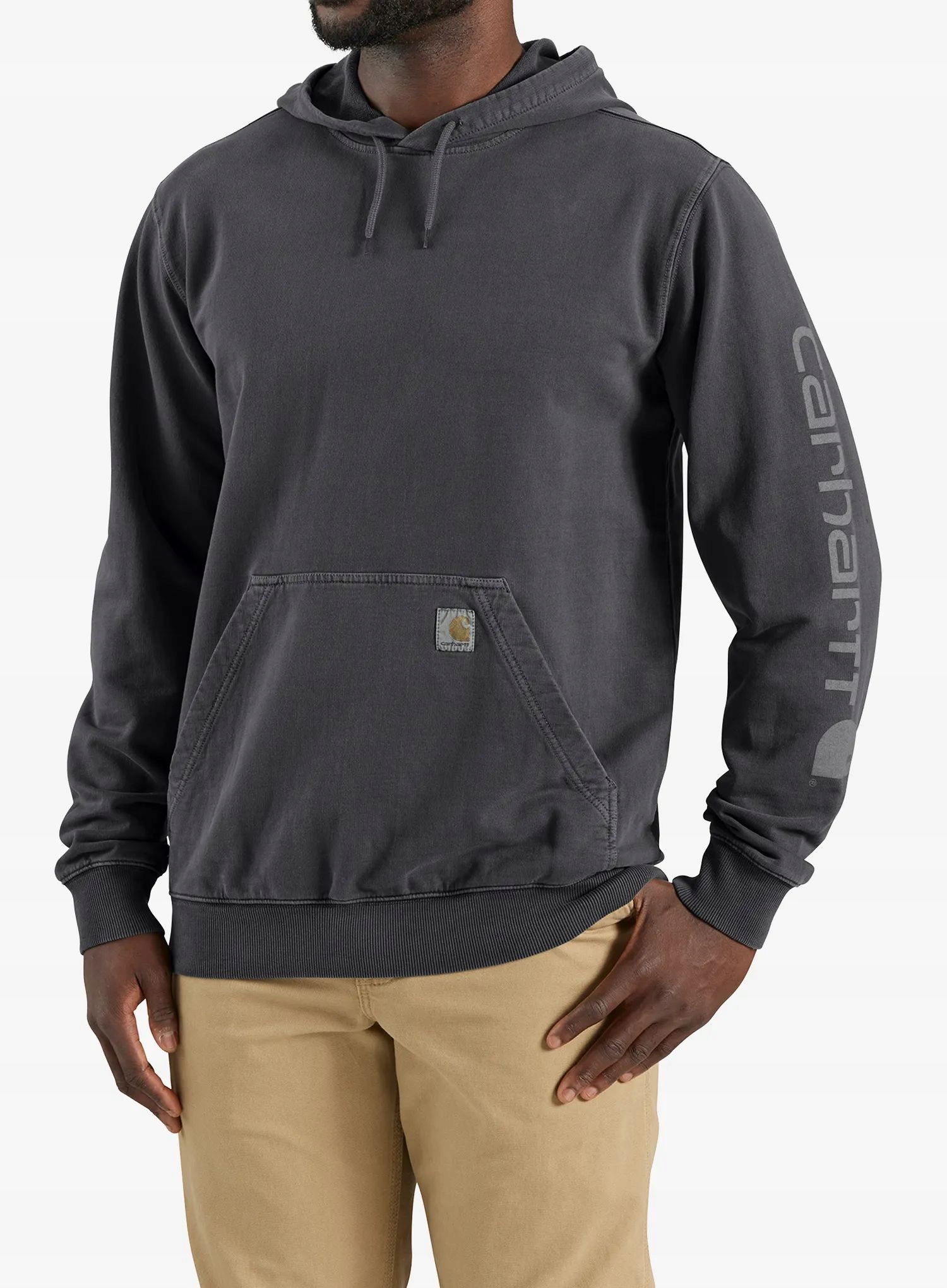 Mikina s kapucí Carhartt Durham Garment Dyed Logo Sweatshirt shadow XL