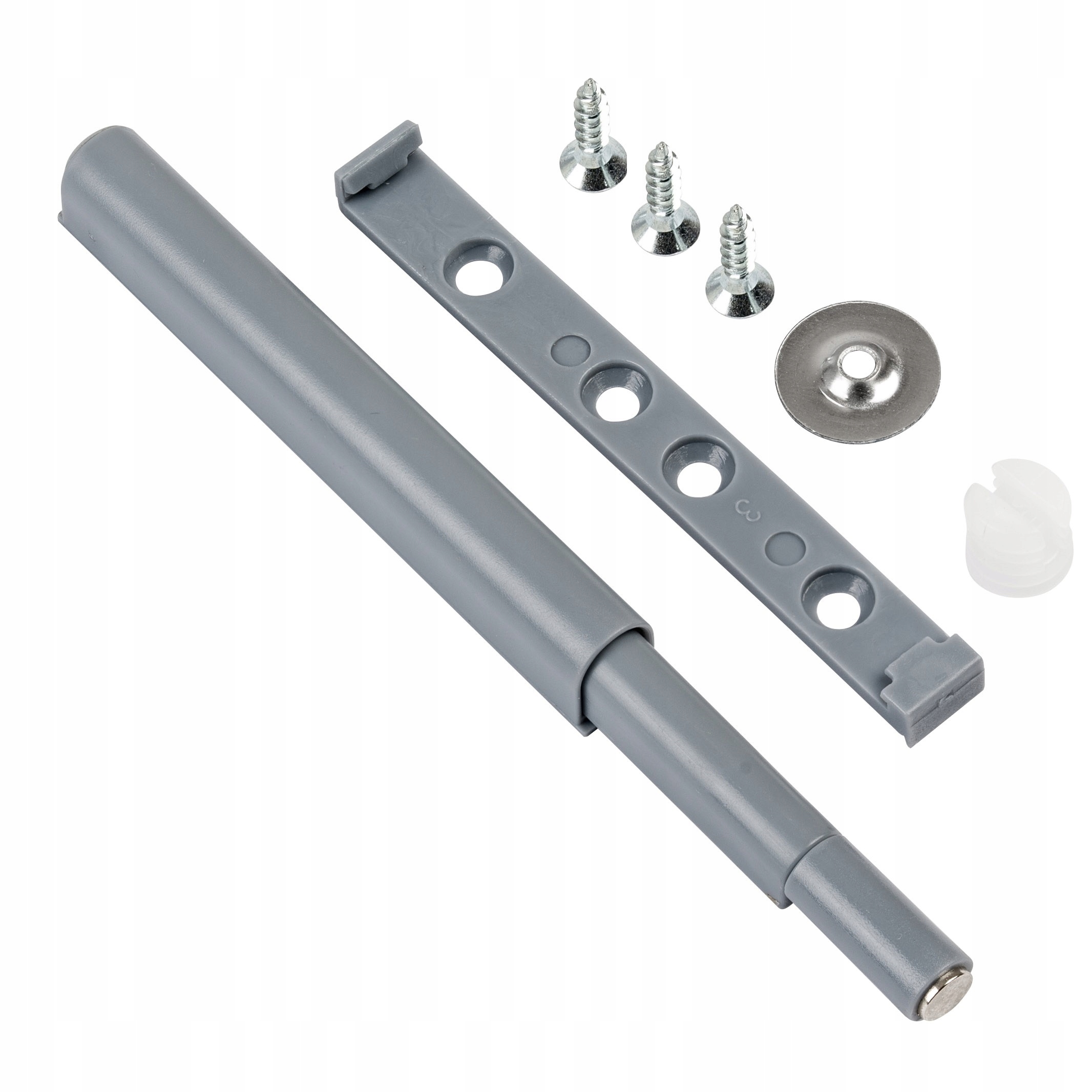 ODBOJNIK AMORTYZATOR DO DRZWI PUSH TO OPEN MAGNES SZARY