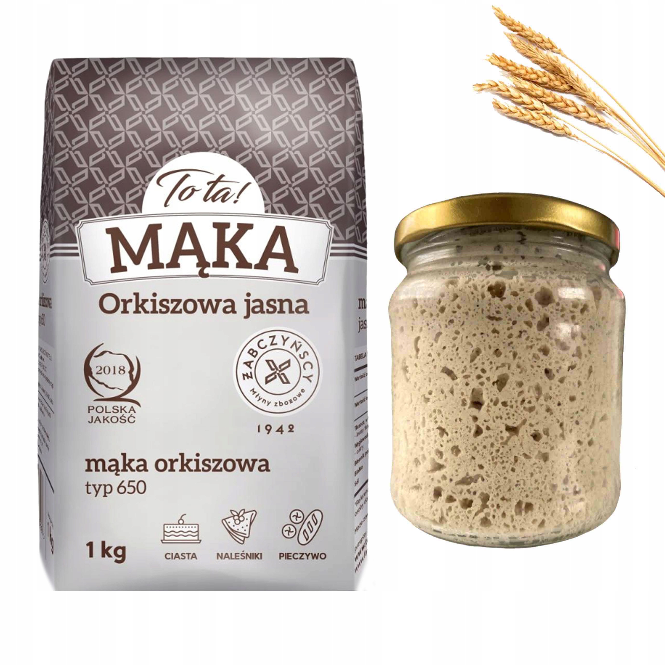 MĄKA ORKISZOWA JASNA TYP 650 1 KG ZDROWA LEKKA ORKISZ DO CHLEBA MAKARONU Waga 1000 g