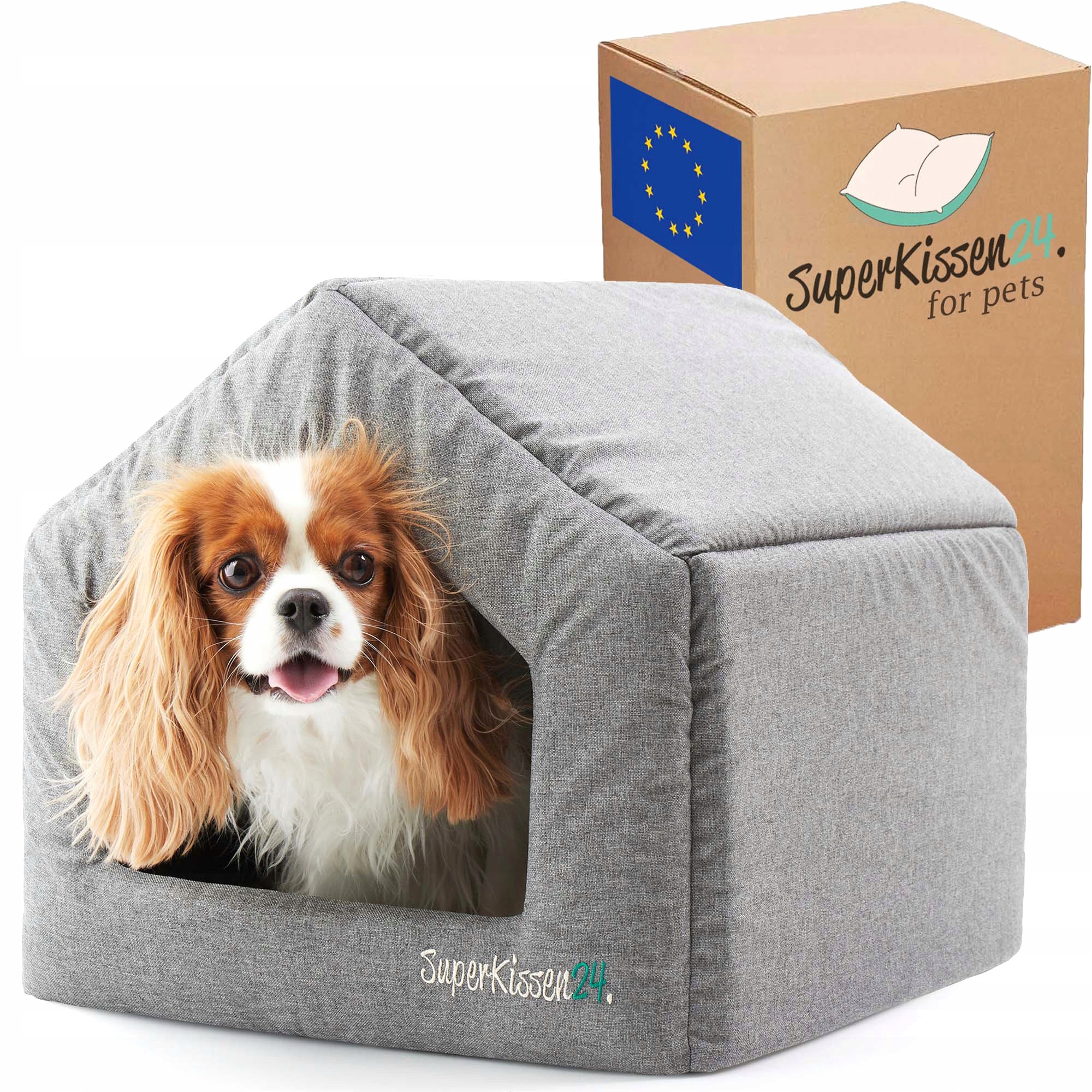 Levně Útulný psí pelíšek bouda, měkký Polštář nepromokavý, lněný, XL domeček