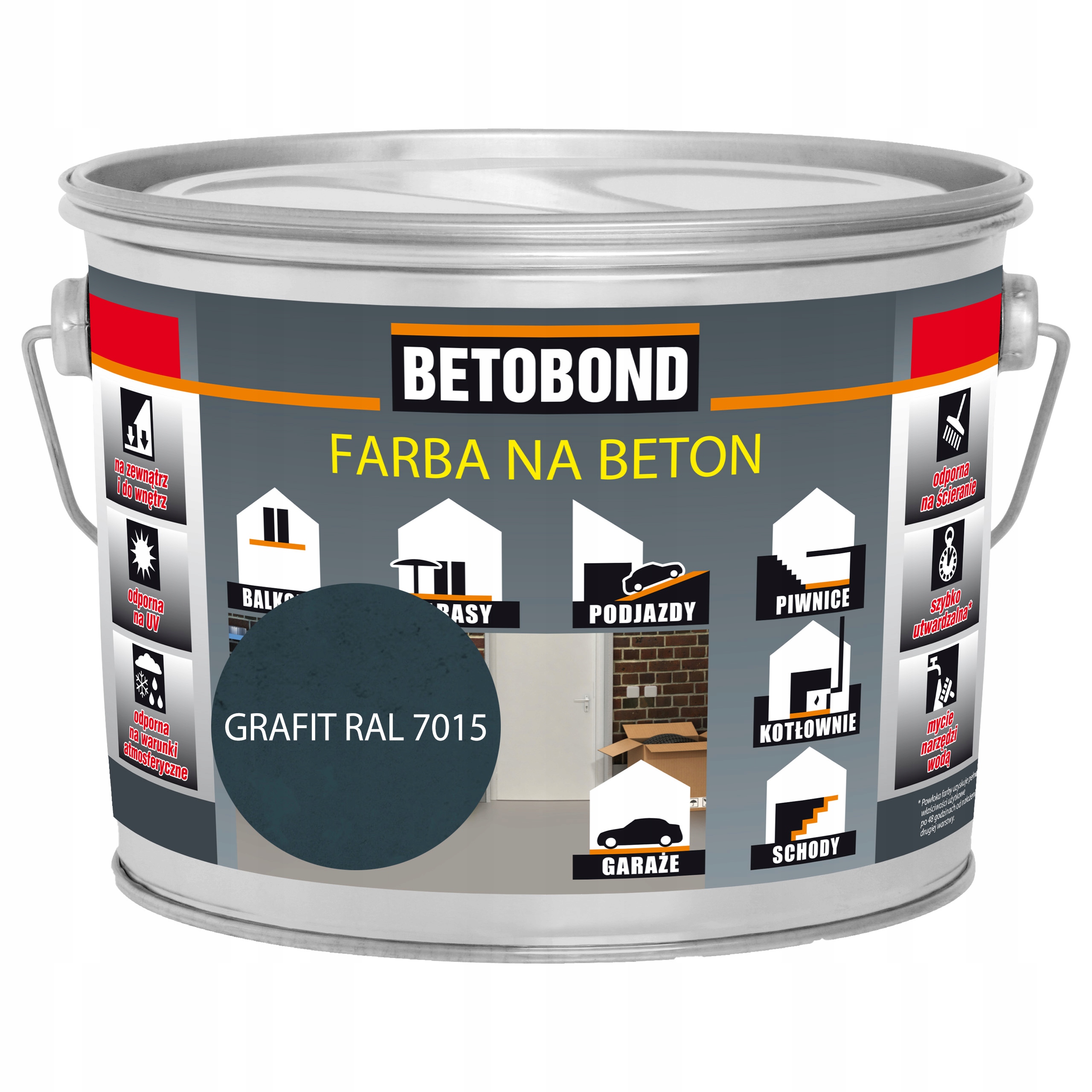 Farba do Posadzek Betonowych Odporna na Ścieranie Grafit 2,5L Polifarb