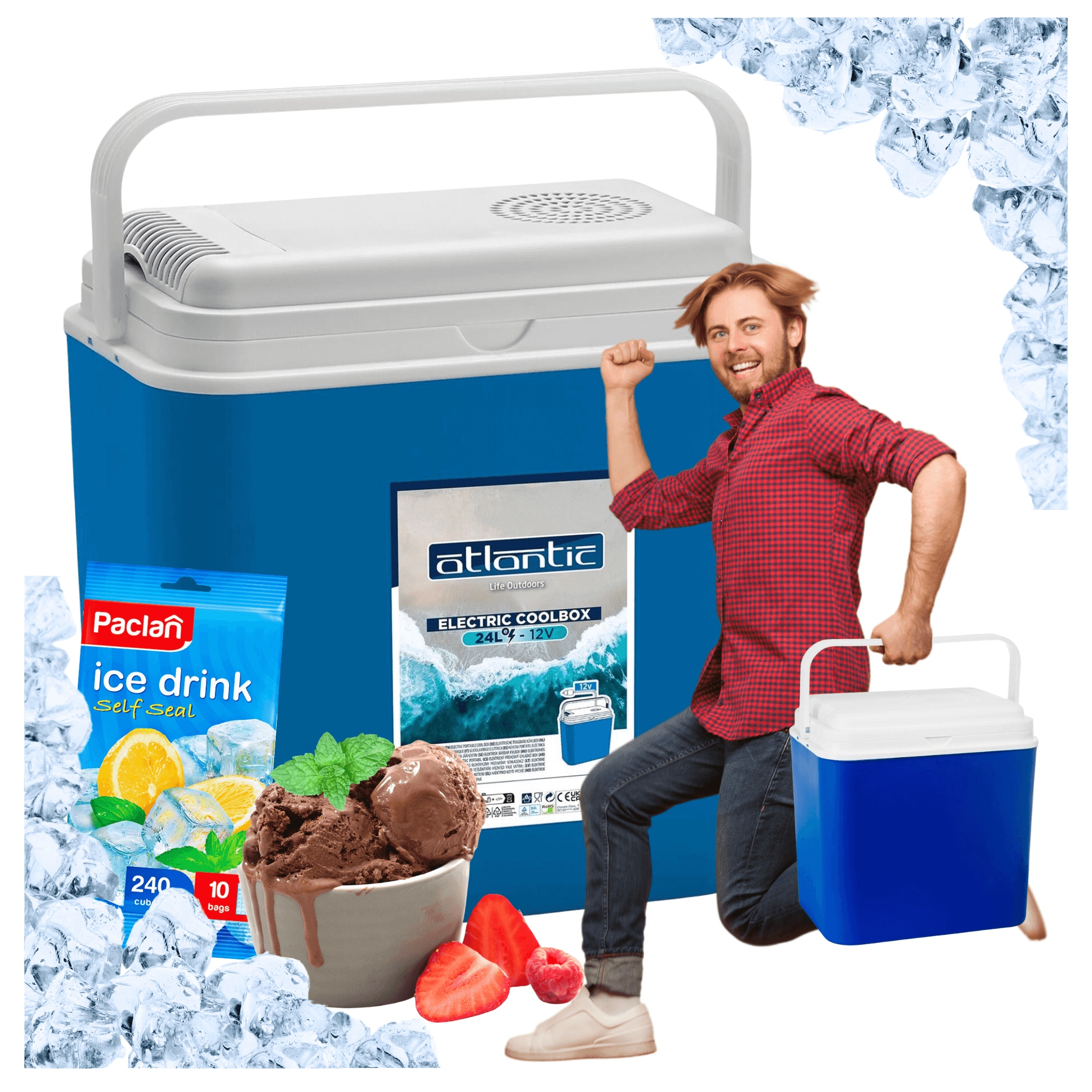 Lodówka elektryczna do auta Atlantic 12V-24L, praktyczna na wypad za miasto