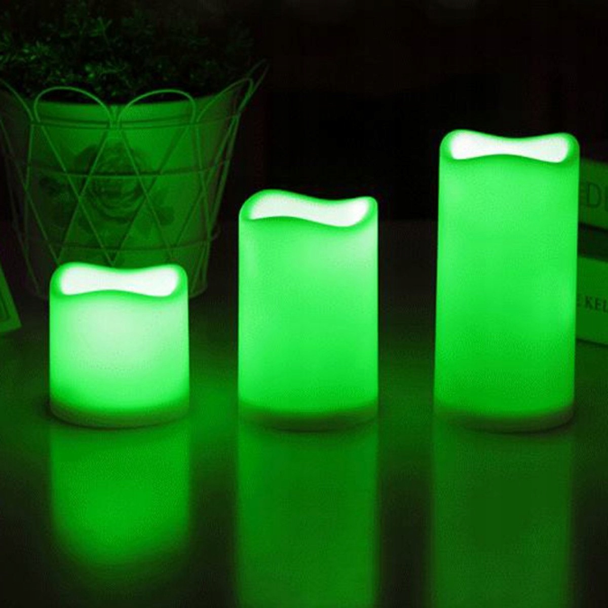 ZESTAW DEKORACYJNYCH ŚWIEC LED Z PILOTEM Kolor odcienie żółtego i złota