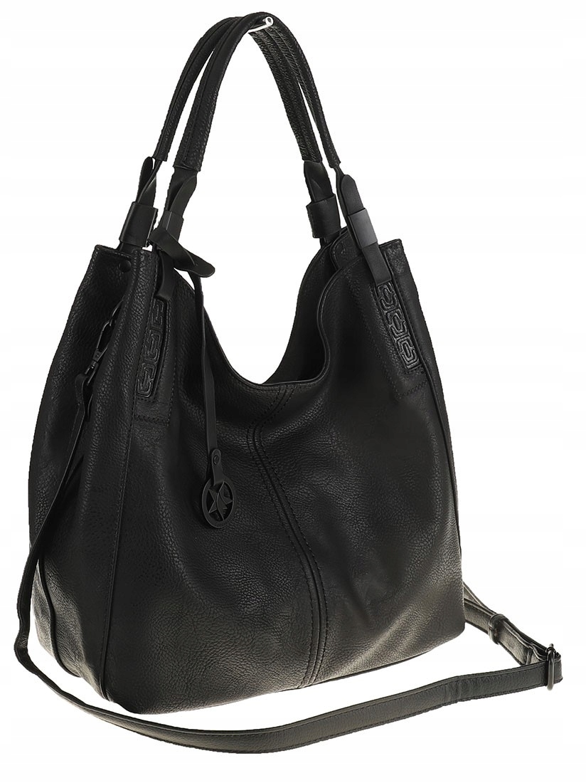 Tommasini Torebka Damska Listonoszka Duża Torba Shopper Worek 2692 Czarna