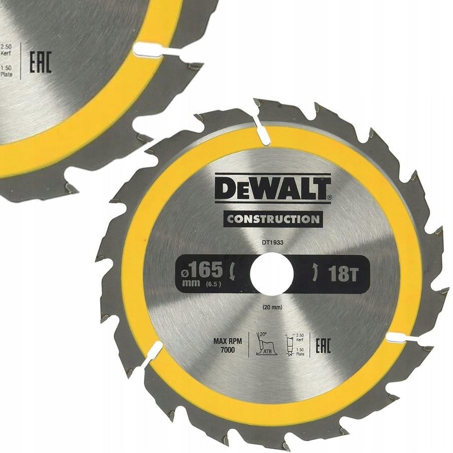 

Dewalt DT1933 Piła Tarczowa Do Drewna 165x20mm 18z