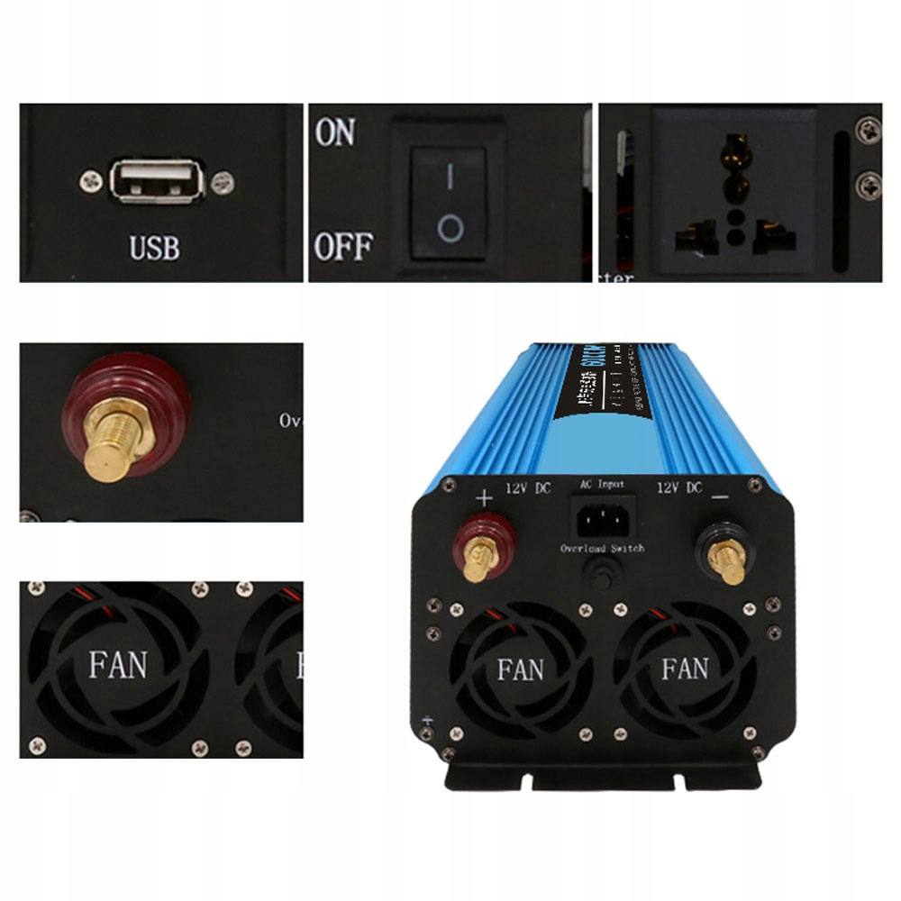 PRZETWORNICA NAPIĘCIA PROSTOWNIK UPS z czystą sinusoidą 12V-220V 1750/3500W Marka Inna