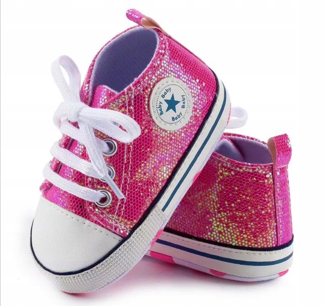 

Różowe trampeczki 12-18 niechodki buciki #011