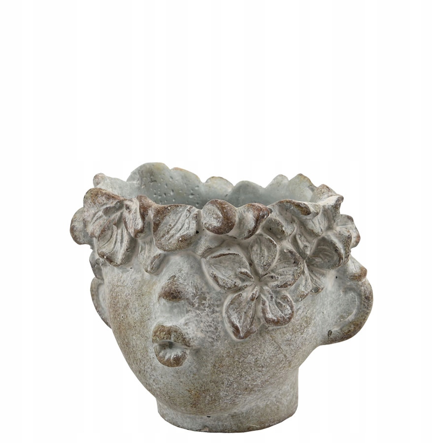 DONICZKA TWARZ SZARA CEMENTOWA ZDOBIONA 9,5x7GŁOWA