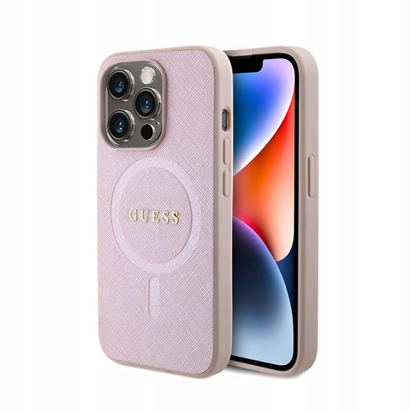 Guess MagSafe – Pouzdro pro iPhone 15 Pro (růžové)