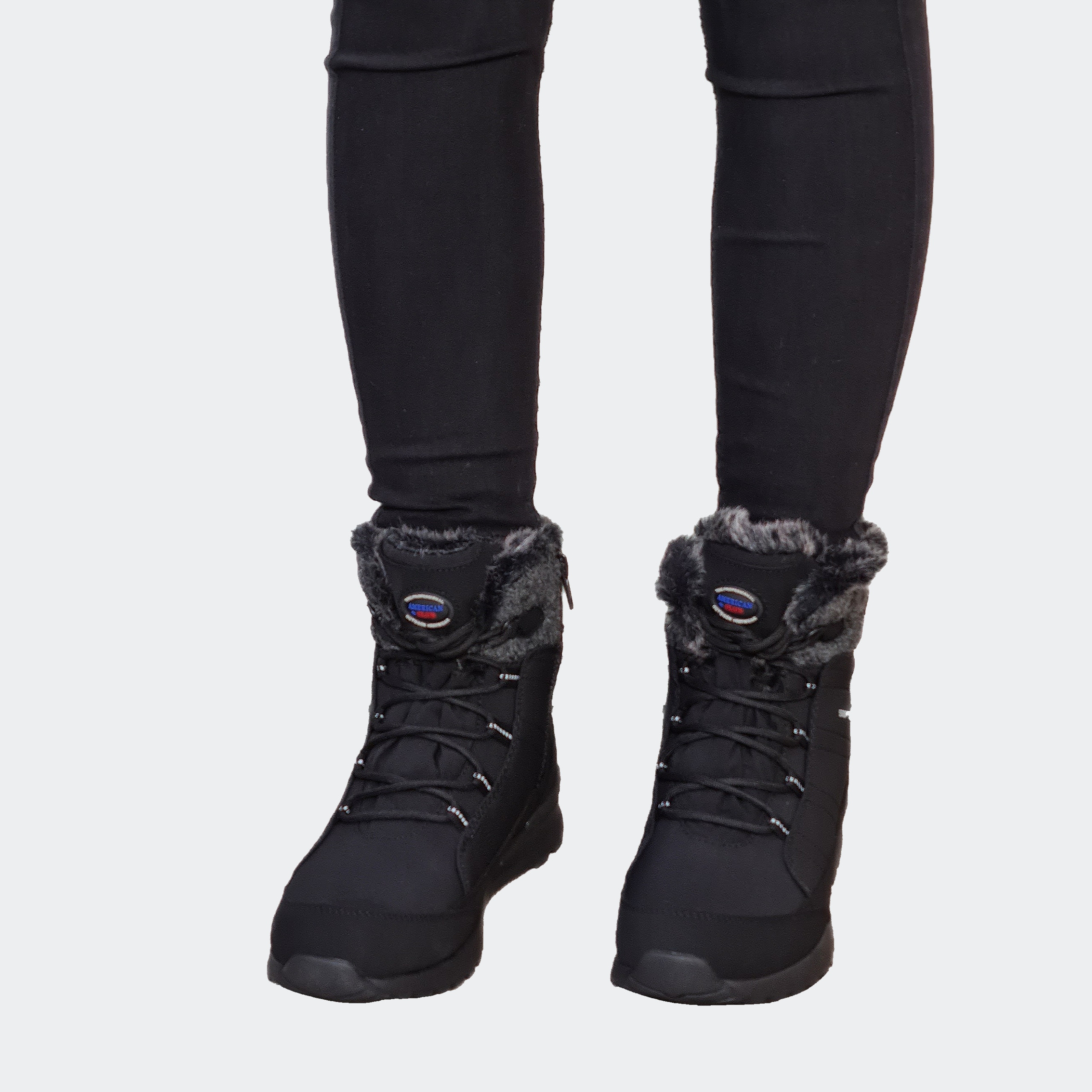 Śniegowce American Botki Trapery Ciepłe Czarne 36 Długość wkładki 23.4 cm