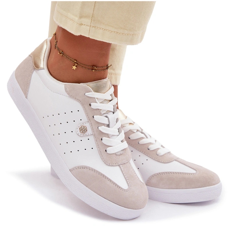 Sneakersy Damskie Niskie Comfort Shoes S.barski LR61-7091 Białe 38