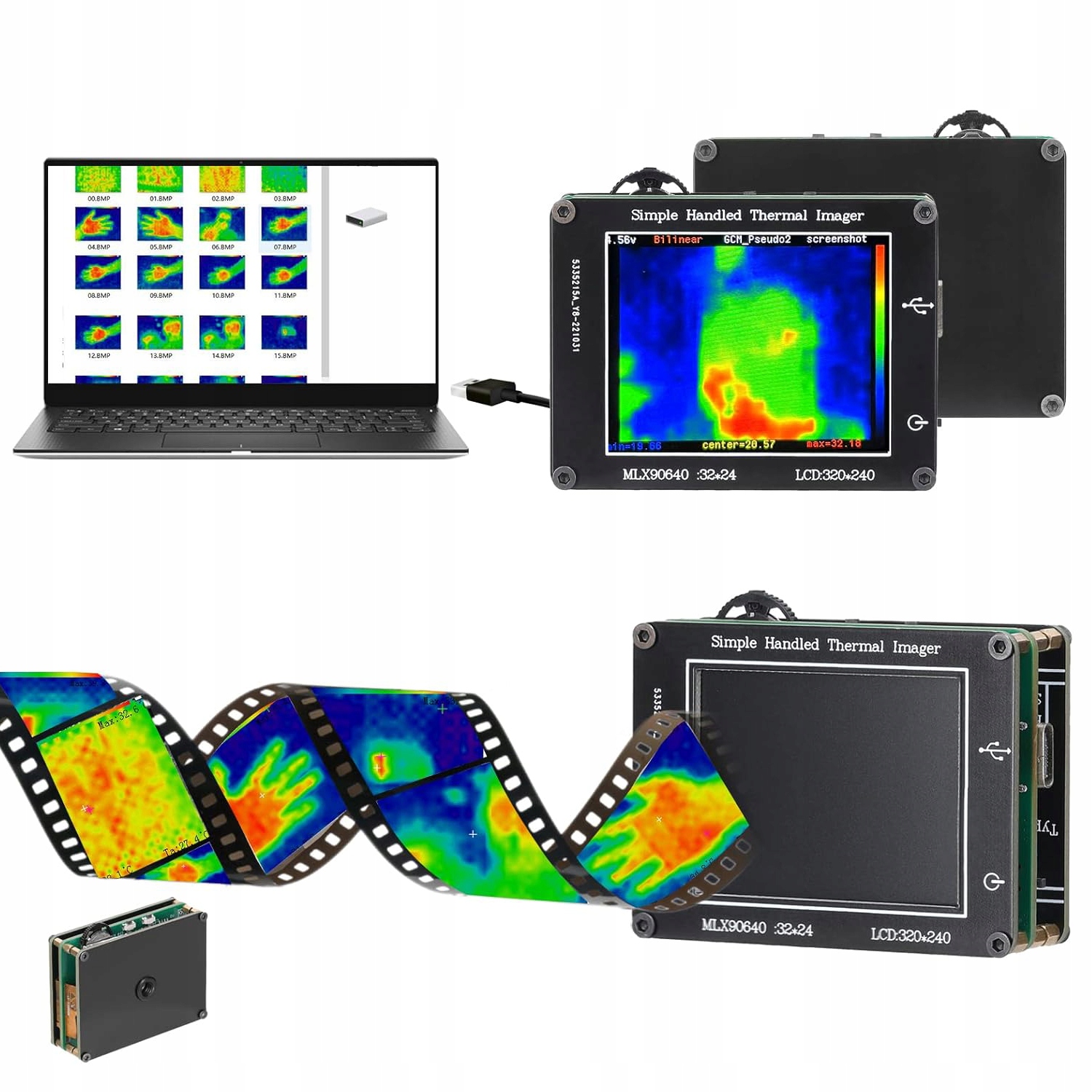 KAMERA TERMOWIZYJNA LCD -40 DO 300 stopnie Celsjusza TERMOMETRIA Kod producenta THERMAL IMAGING CAMERA