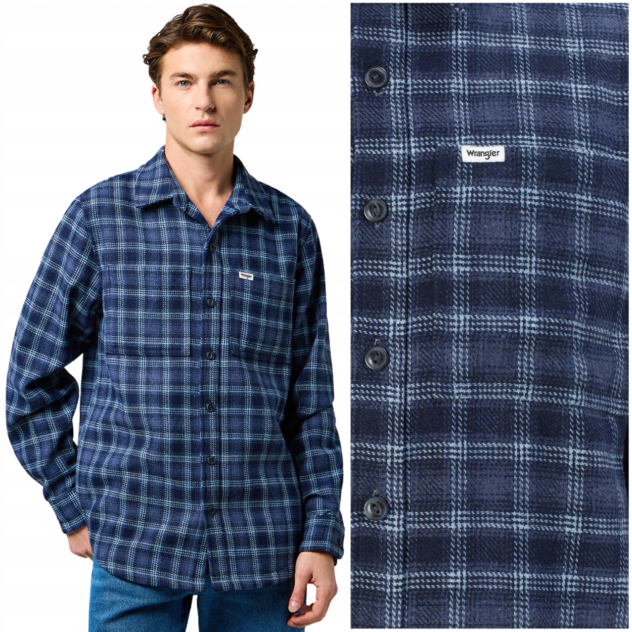 Wrangler Overshirt silná volná bavlněná košile pánská kostkovaná bunda XXL