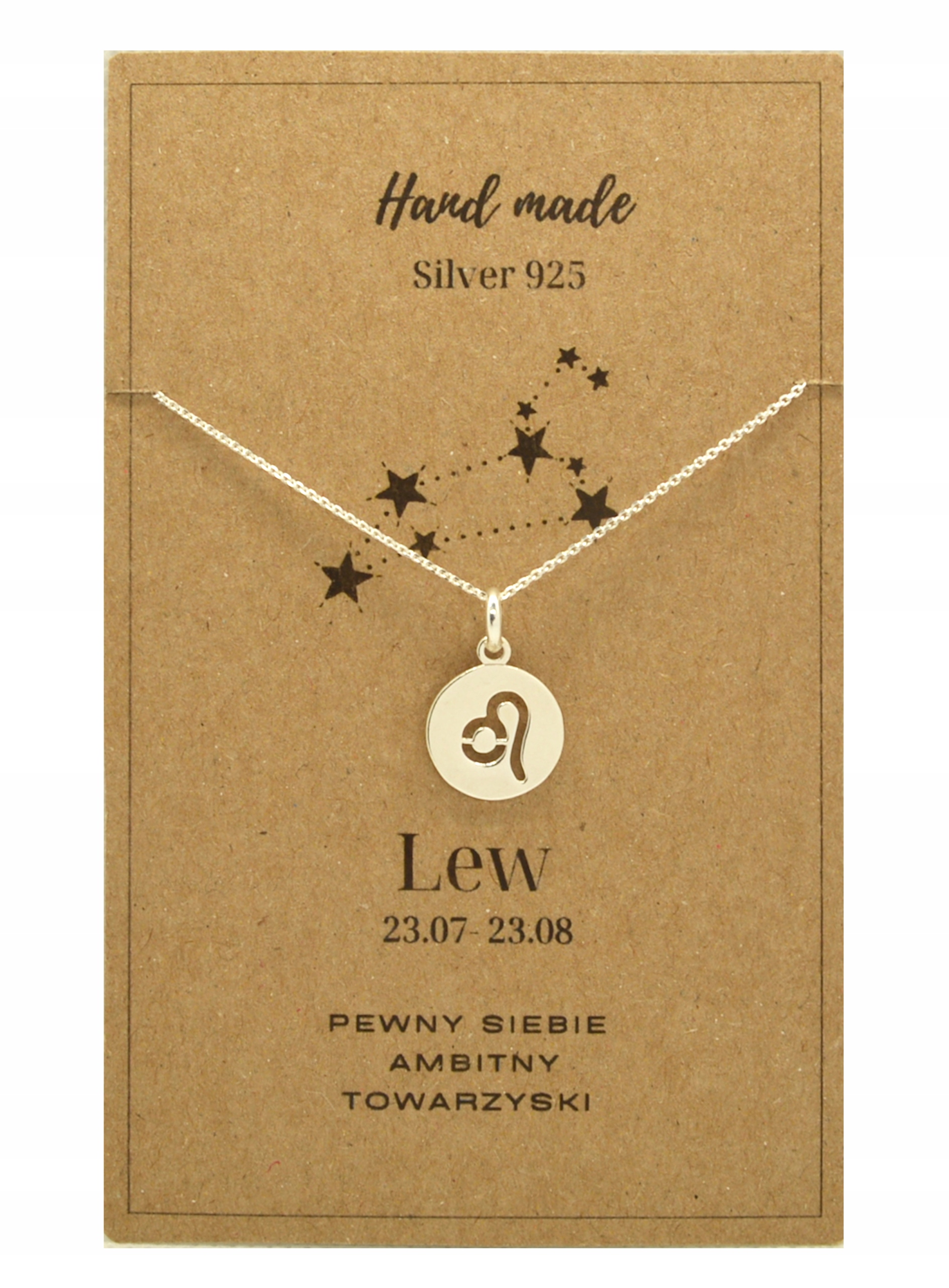 

Naszyjnik Znak Zodiaku Lew Srebrny